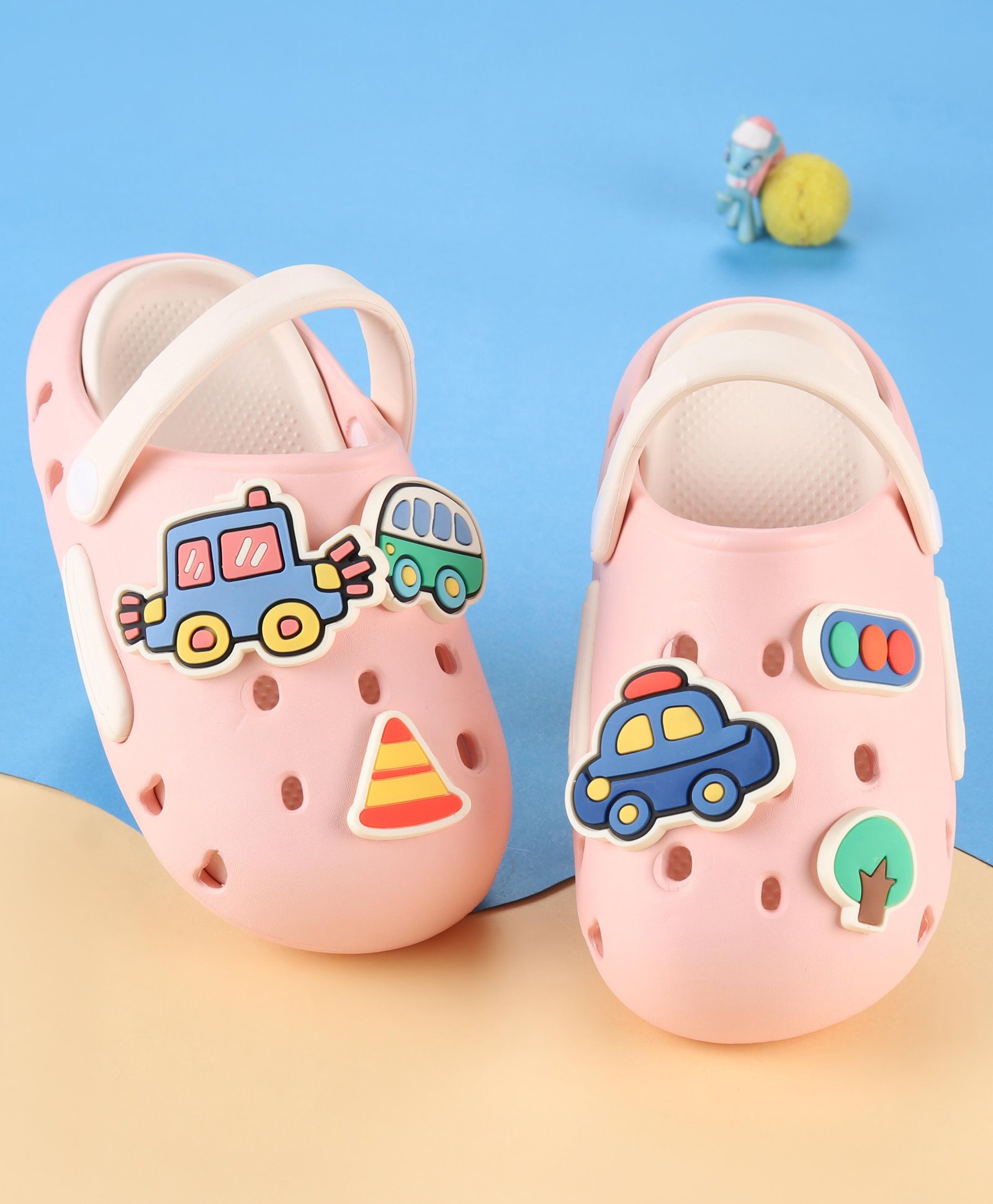 Oh! Pair Slip On Clogs with Vehicle Applique - Pink-picture-23