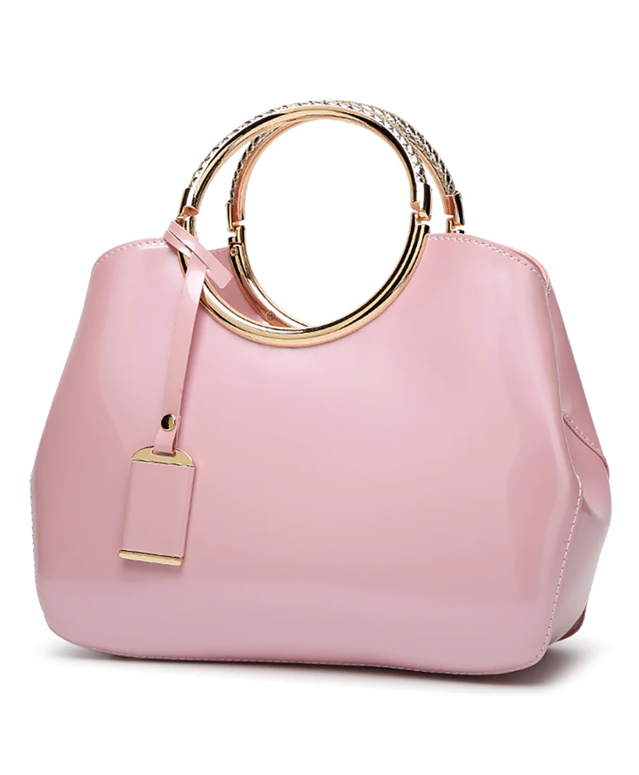 SYGA Leather Glossy Women's Bag Bride Wedding Handbag Women's One Shoulder Crossbody Stylish Bag (Pink)-picture-18