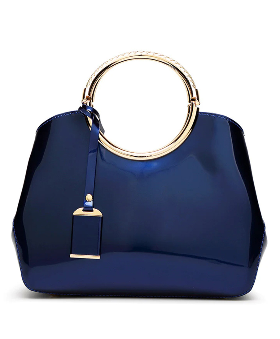 SYGA Leather Glossy Women's Bag Bride Wedding Handbag Women's One Shoulder Crossbody Stylish Bag (Blue)-picture-26