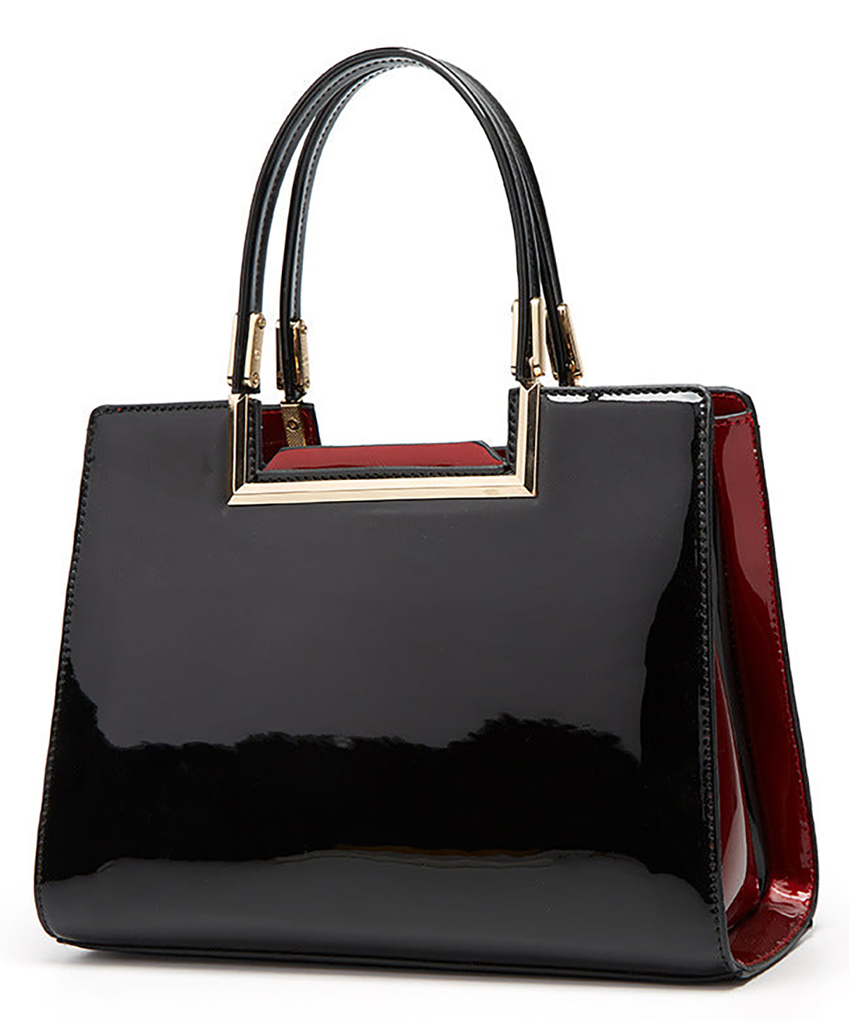 SYGA Women's Bag Simple Handheld Leather Shoulder Handbag (Black)-image-4