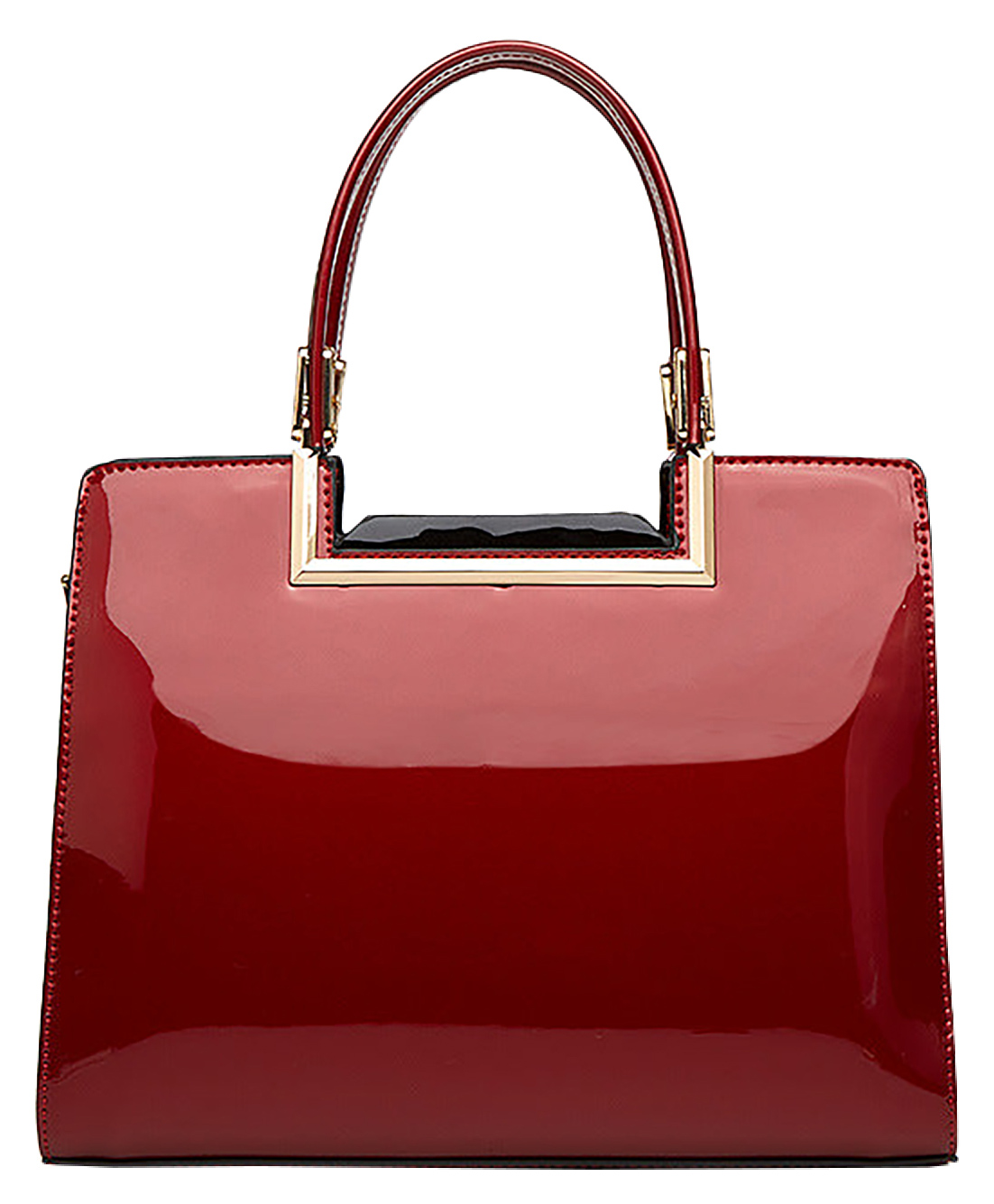 SYGA Women's Bag Simple Handheld Leather Shoulder Handbag (Burgundy)-image-22