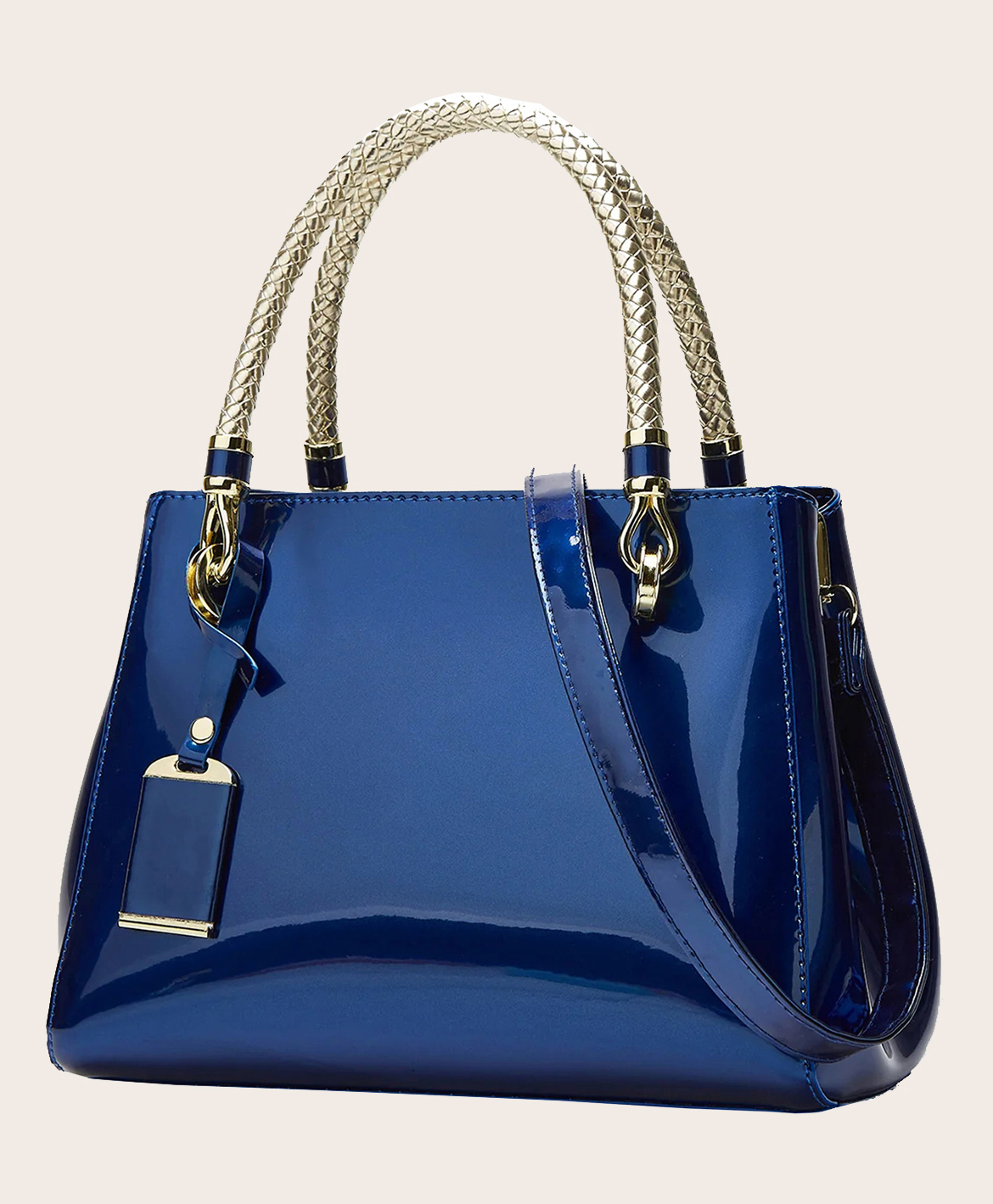 SYGA Women's Glossy Patent Leather Handbag Large Capacity Bag Suitable Gift for a festival, occasion, Birthday (Royal Blue)-image-24