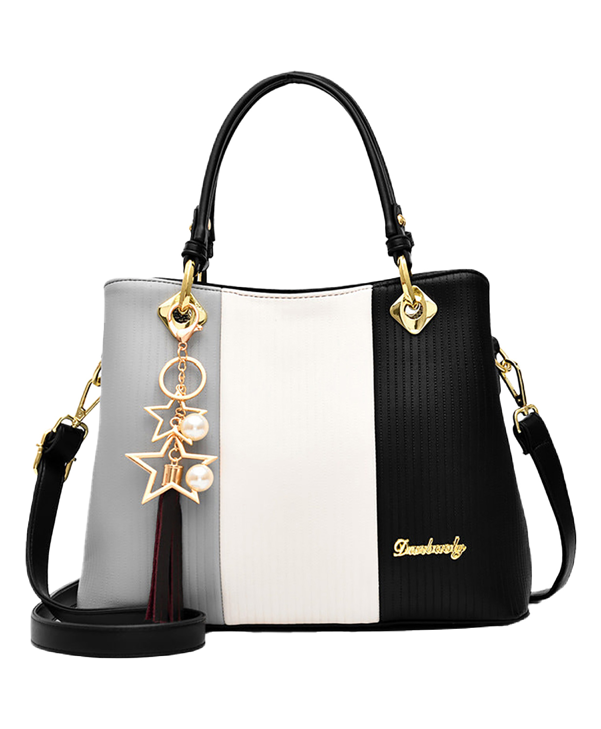 SYGA Handbags for Women with Multiple Internal Pockets in Pretty Color Combination, Women's Satchel Handbag(BLACK)-image-5