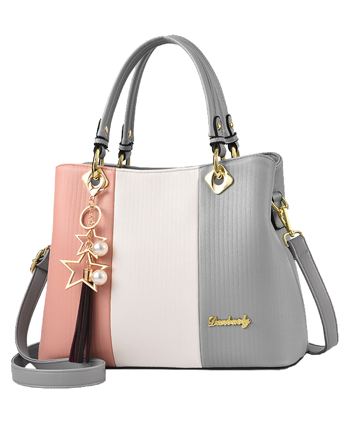 SYGA Handbags for Women with Multiple Internal Pockets in Pretty Color Combination, Women's Satchel Handbag(GREY)-image-3