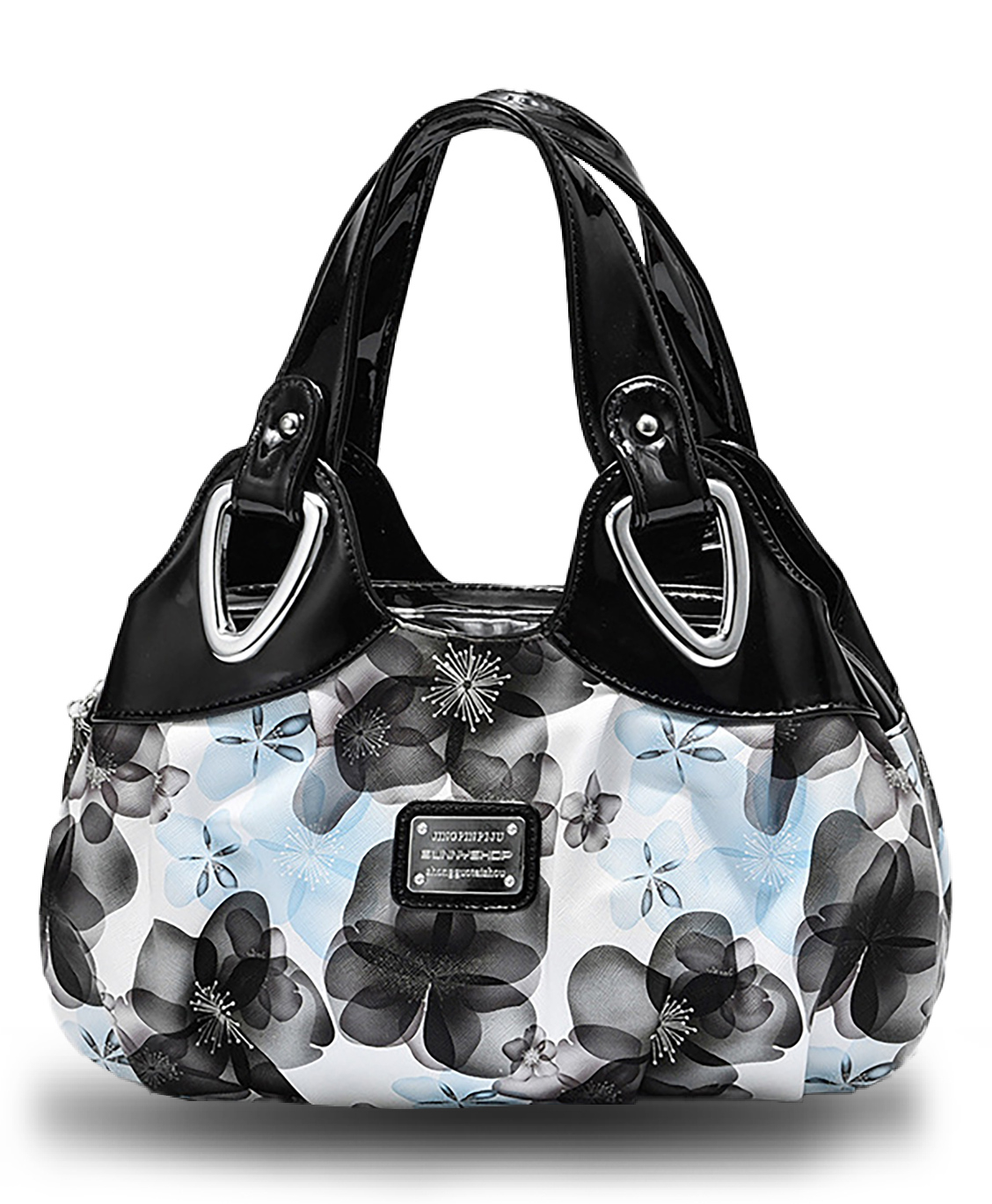 SYGA Women's Printed PU Leather Hobo Bag, Multiple Colors and Patterns, Crossbody Shoulder(BLACK FANTASY BLUE FLOWER)-image-19