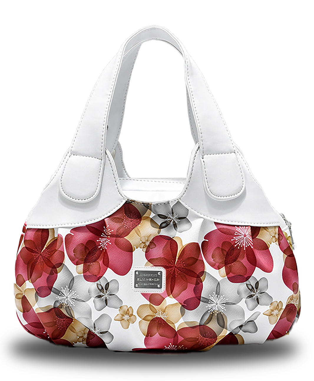 SYGA Women's Printed PU Leather Hobo Bag, Multiple Colors and Patterns, Crossbody Shoulder(WHITE FANTASY RED FLOWER)-picture-20