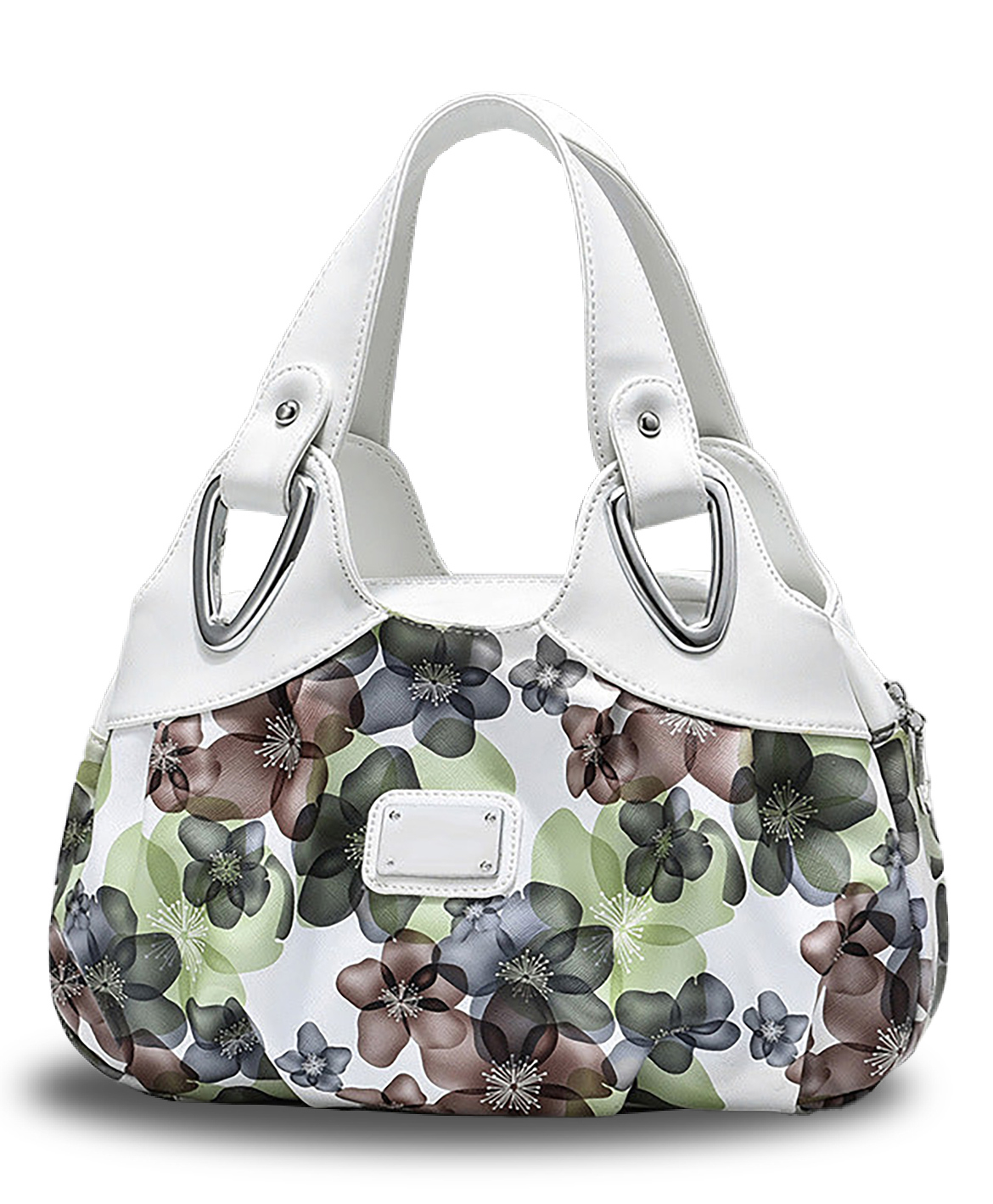 SYGA Women's Printed PU Leather Hobo Bag, Multiple Colors and Patterns, Crossbody Shoulder(WHITE FANTASY GREEN FLOWERS)-picture-18
