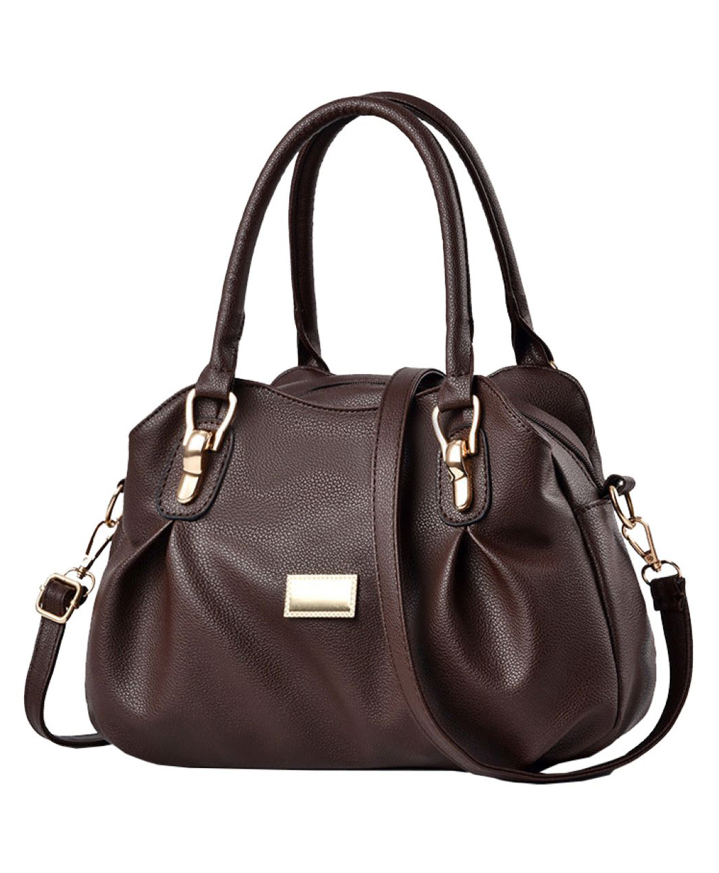 SYGA Women's Bags Soft Leather Middle-Aged And Elderly Women's Bags Single Shoulder Crossbody Bag(Brown)