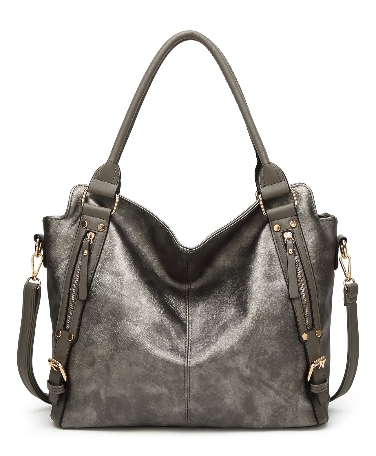 SYGA Women's Tote Bag, Large Capacity, Crossbody or Shoulder Style(SilverGrey)-image-27
