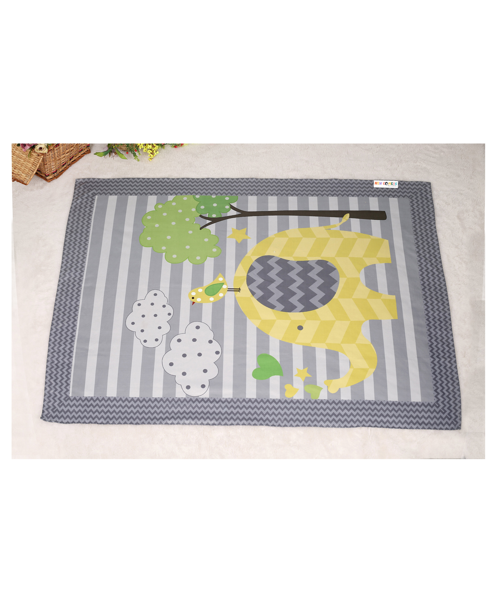 New Comers Ultra Soft Plush Baby Blanket for Newborn - Yellow & Grey-image-17