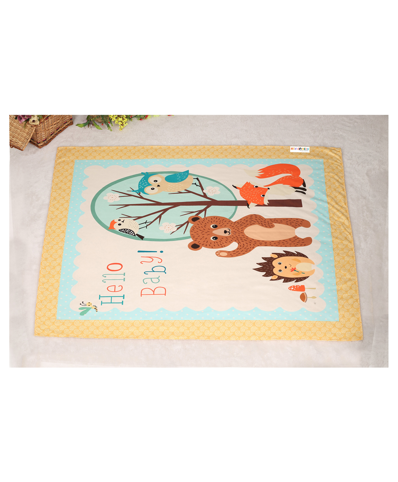 New Comers Ultra Soft Plush Baby Blanket for Newborn - Yellow & Orange-picture-22
