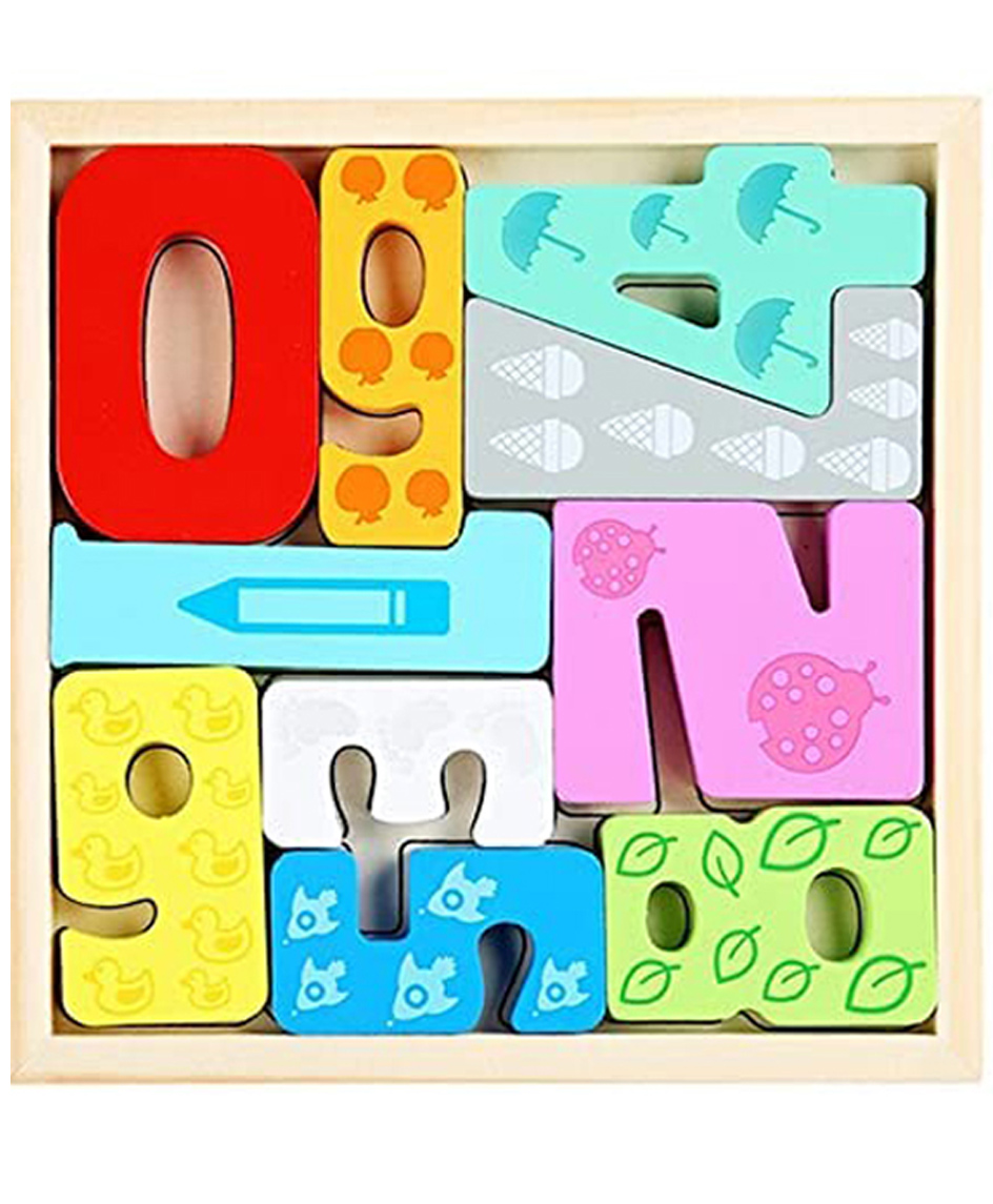 Urbane Chic  Number (0-9) Design Wooden Jigsaw Puzzle for Kids Shapes Toys - 10Pieces-Multicolor-picture-19