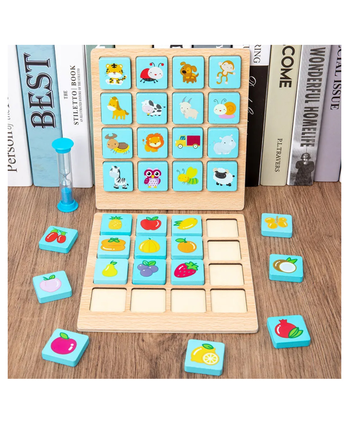 Urbane chic Wooden Instant Memory Card Game Early Learning Card Game Montessori Toy Activity Game for Kids Multicolor-Color May Vary-image-47