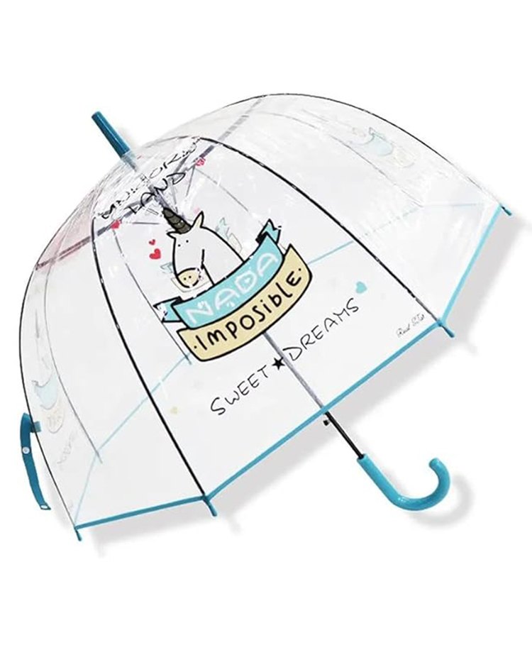 CHAATEWALA Unicorn Printed Dome Shaped Transparent Umbrella - Blue-picture-49