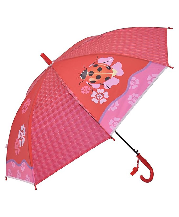 CHAATEWALA Ladybug & Floral Detailed Umbrella - Red-image-41