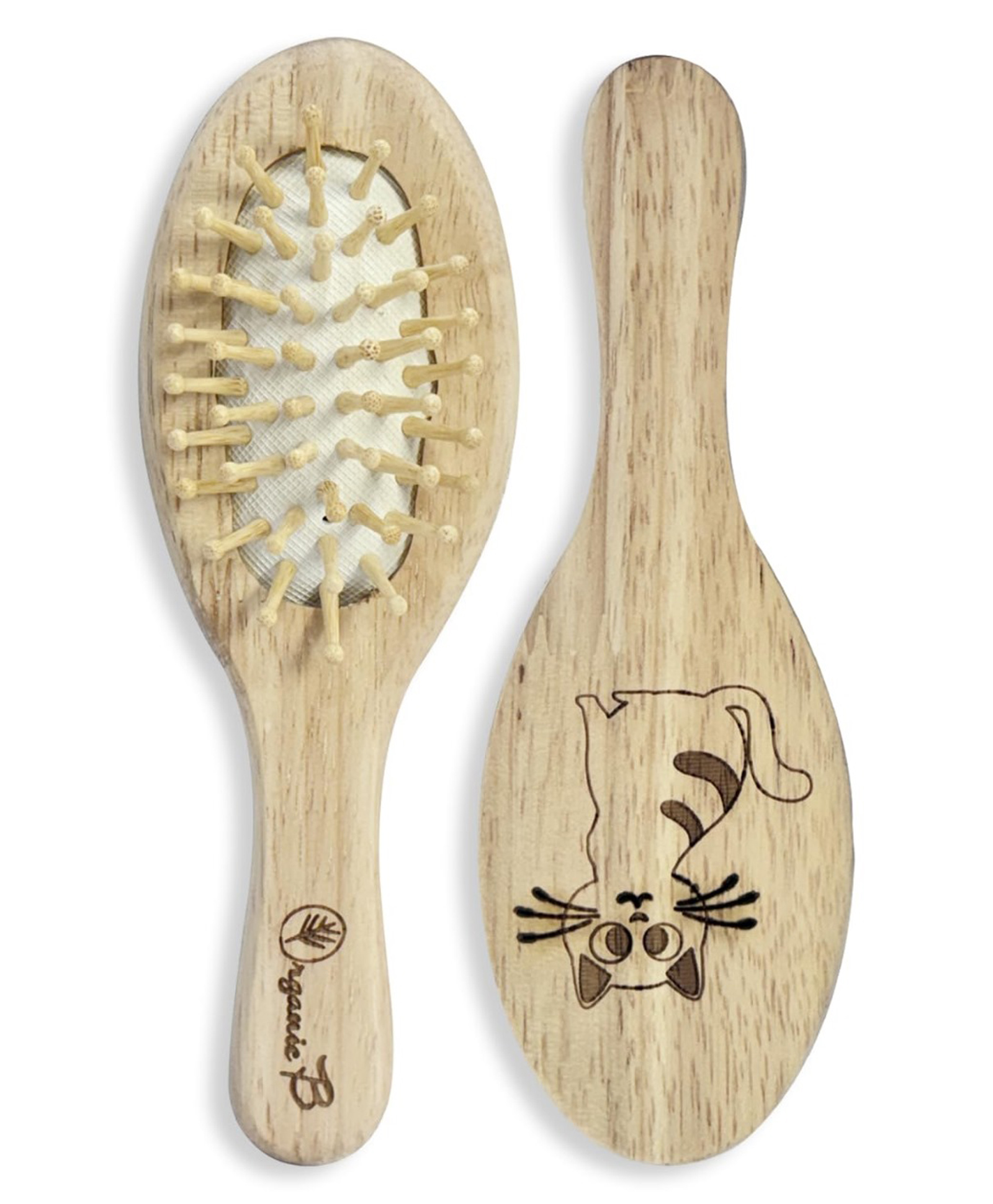 Organic B Junior Tangle Tamer Teak wood Paddle Hair Brush Oval Shaped-picture-28