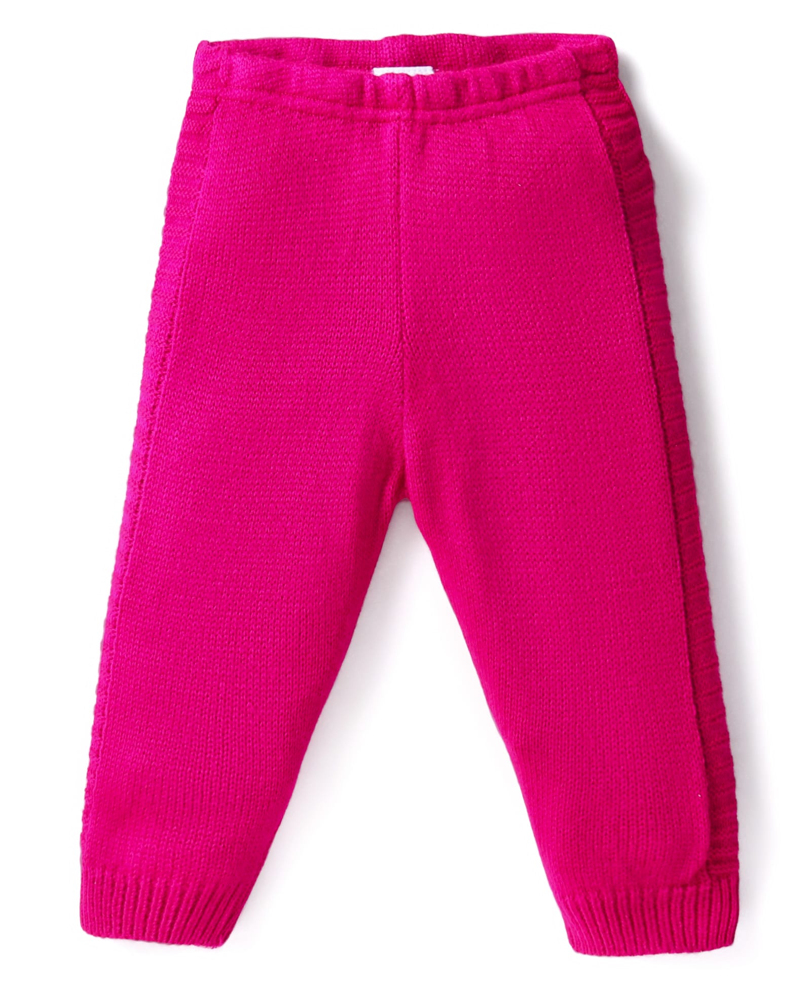 Babyhug Knit Full Length Solid Colour Fleece & Woollen Bottom - Dark Pink