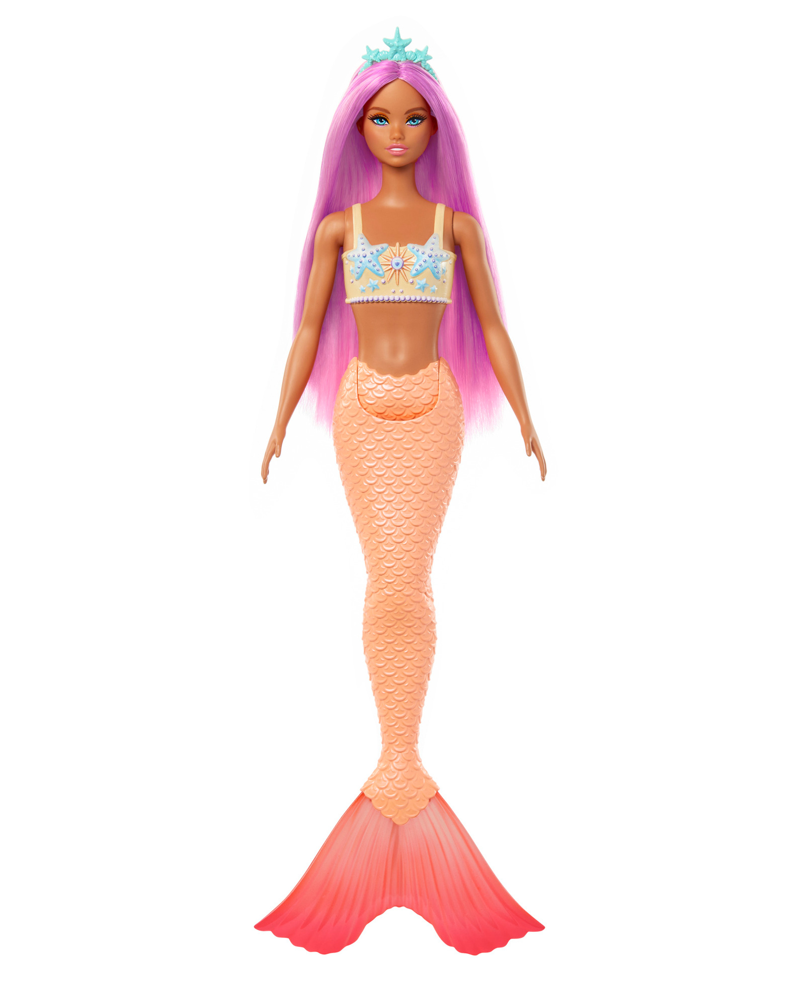 Barbie Mermaid Doll 3 With Fantasy Hair & Headband Accessories Peach - Height 33 Cm ( Colors and Decorations May Vary )-picture-34