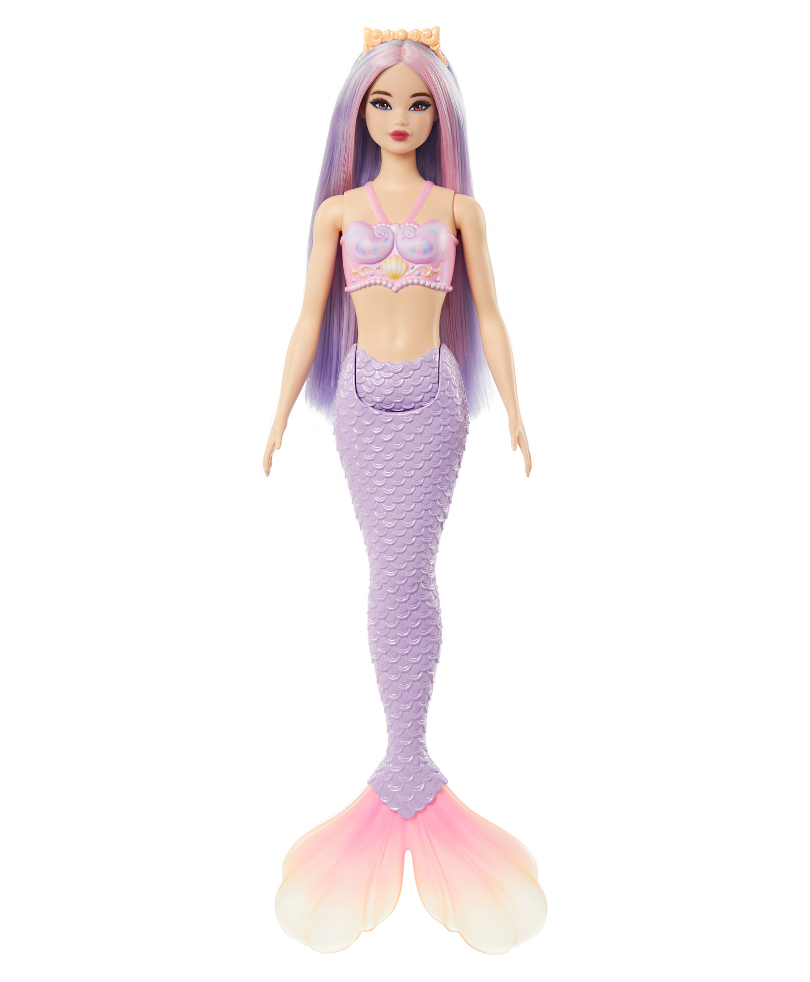 Barbie Mermaid Doll 4 with Fantasy Hair & Headband Accessories Lavender - Height 33 cm ( Colors and Decorations May Vary )