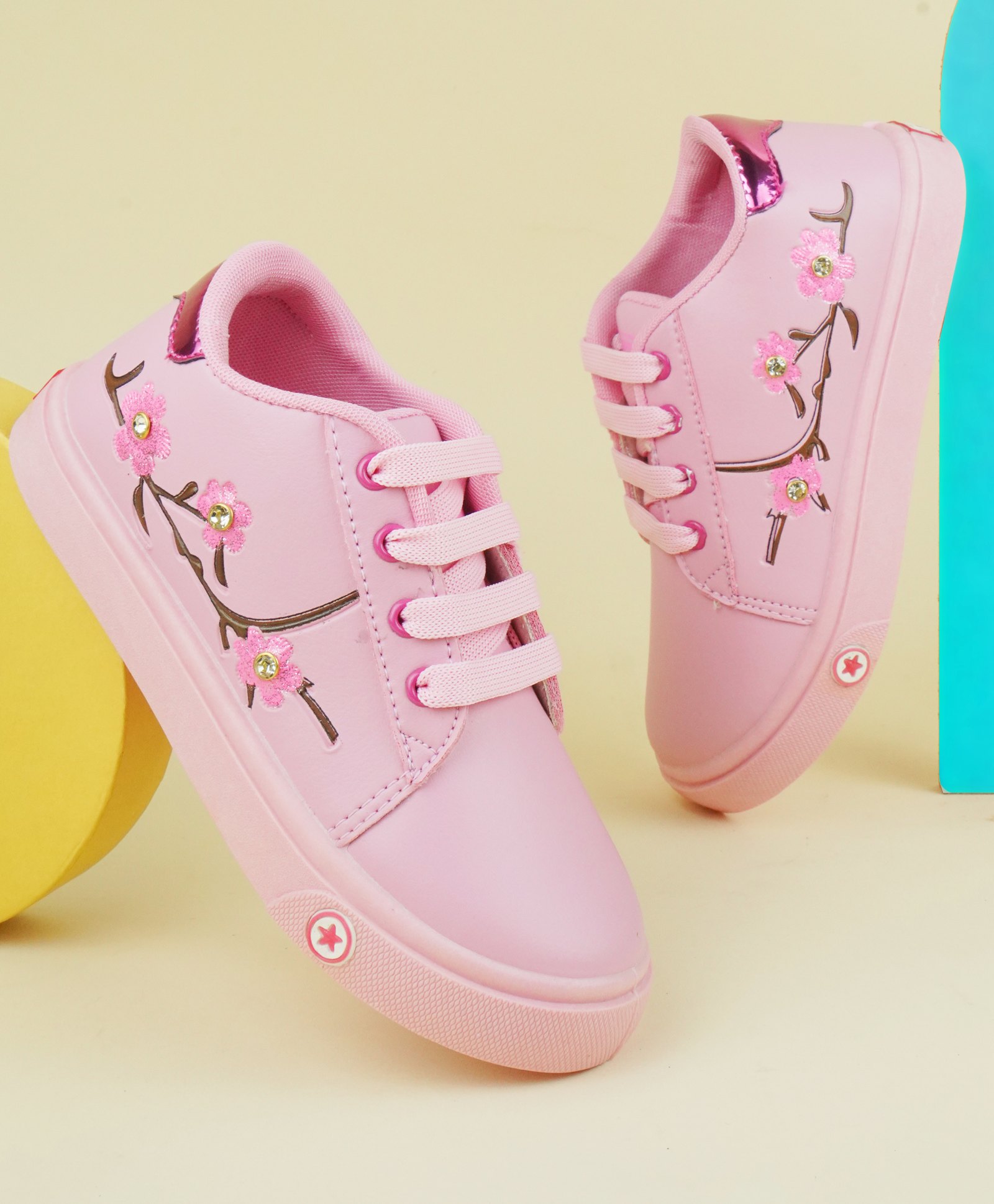 KATS Floral Design Lace Ups Shoes - Pink-picture-2