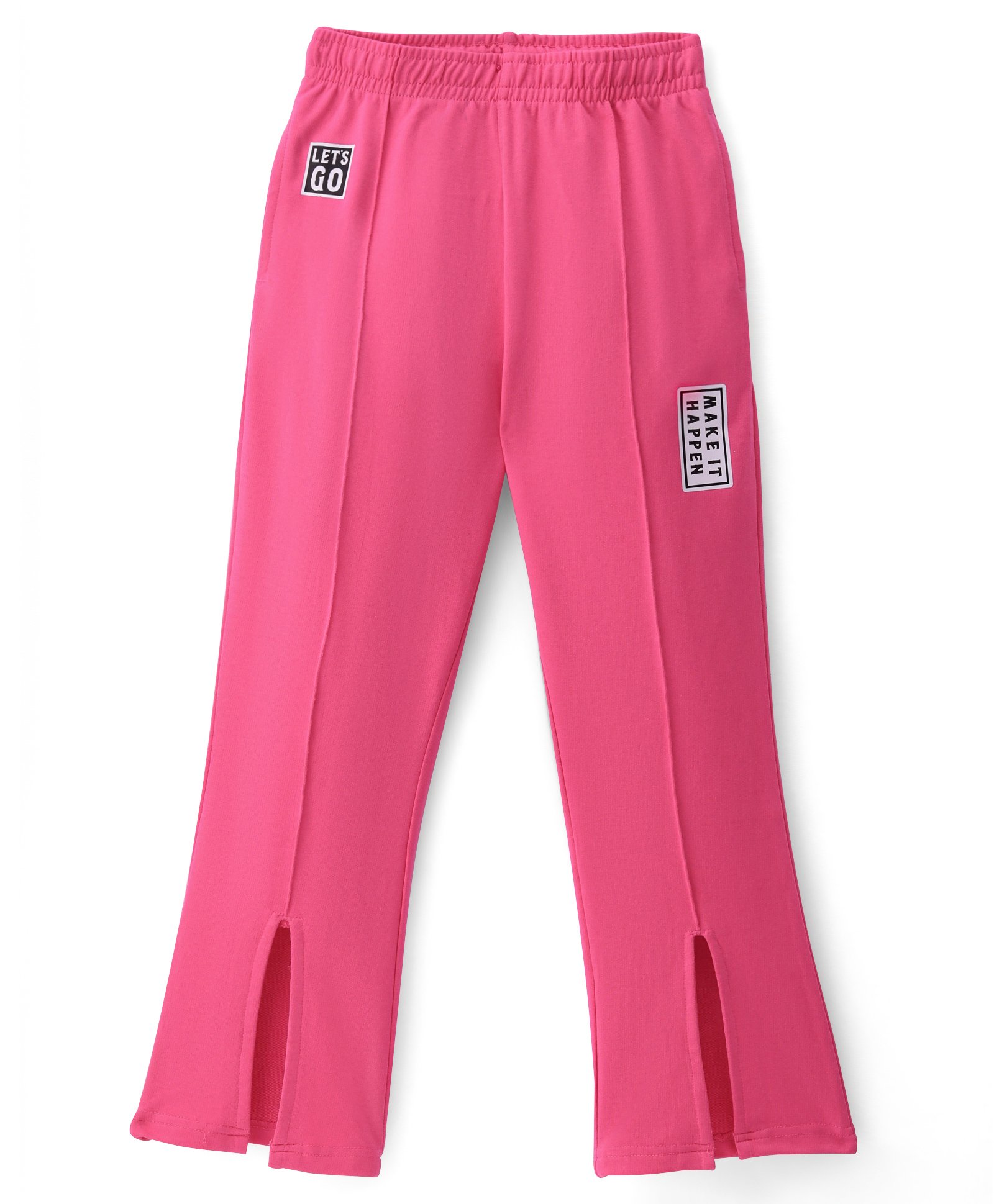 Pine Kids Knit Full Length Trouser Solid Colour - Hot Pink-picture-26