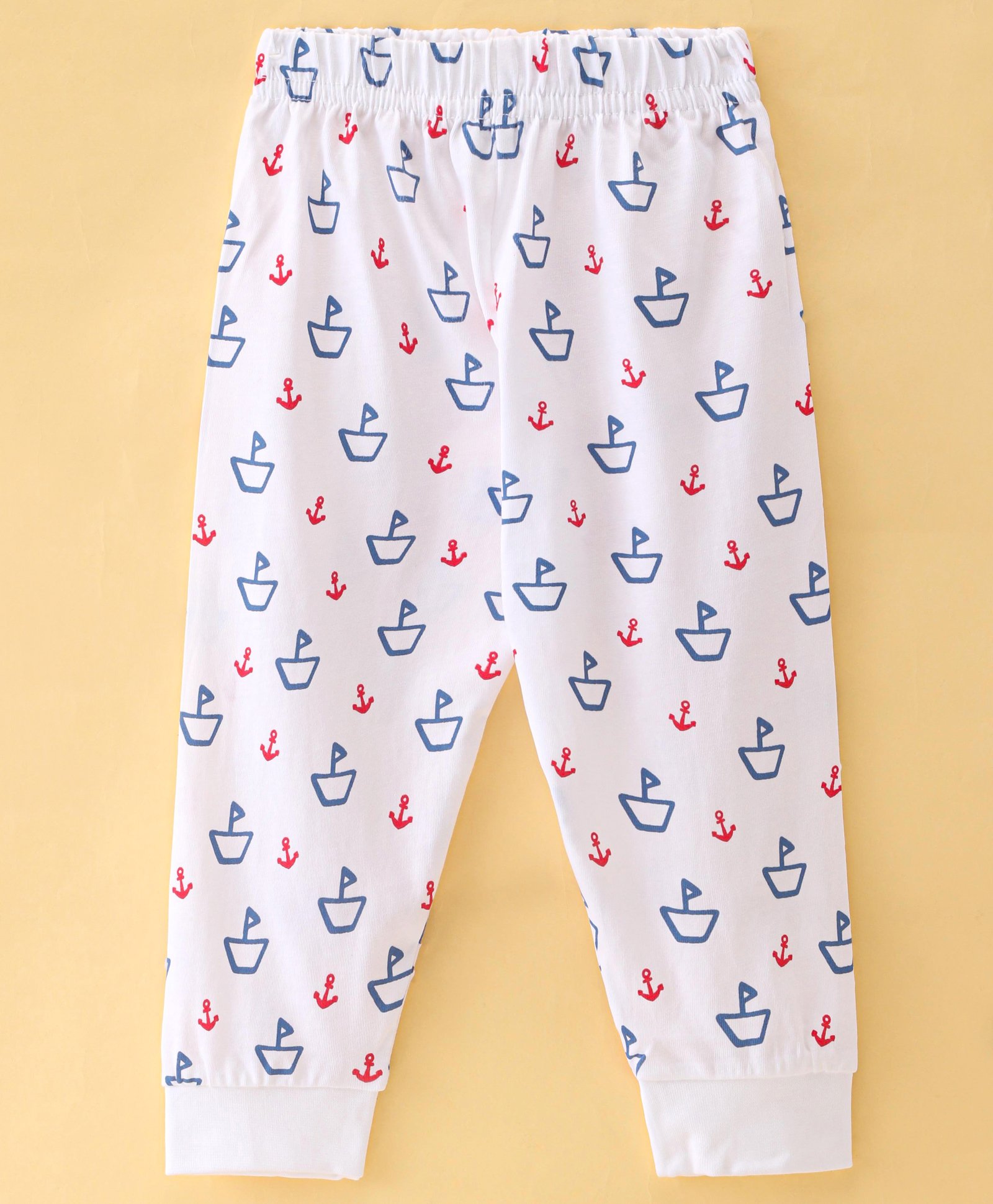 Ollypop Sinker Knit Full Length Lounge Pant Boat Print - White-picture-27
