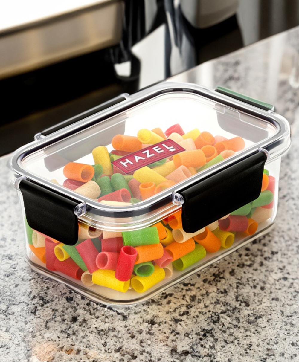 HAZEL Plastic Rectangle Airtight Leak proof Microwave Safe Container Dabba, 800 ml-picture-31