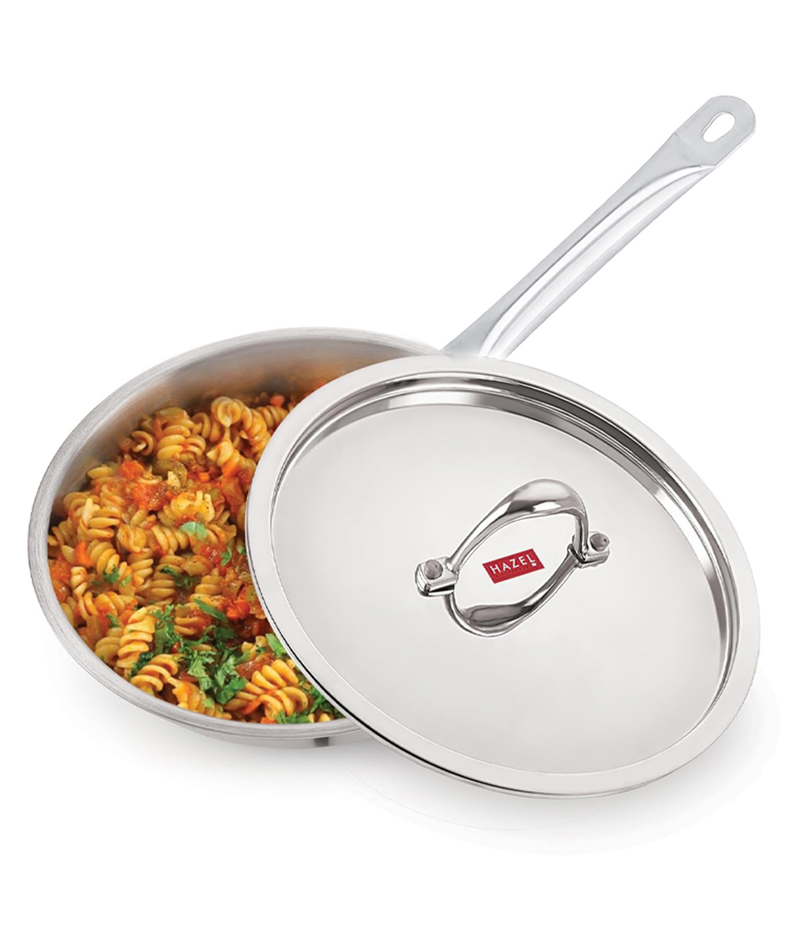 HAZEL Triply Stainless Steel Induction Bottom Fry Pan With Steel Lid, 2 Litre, 28 cm-picture-38