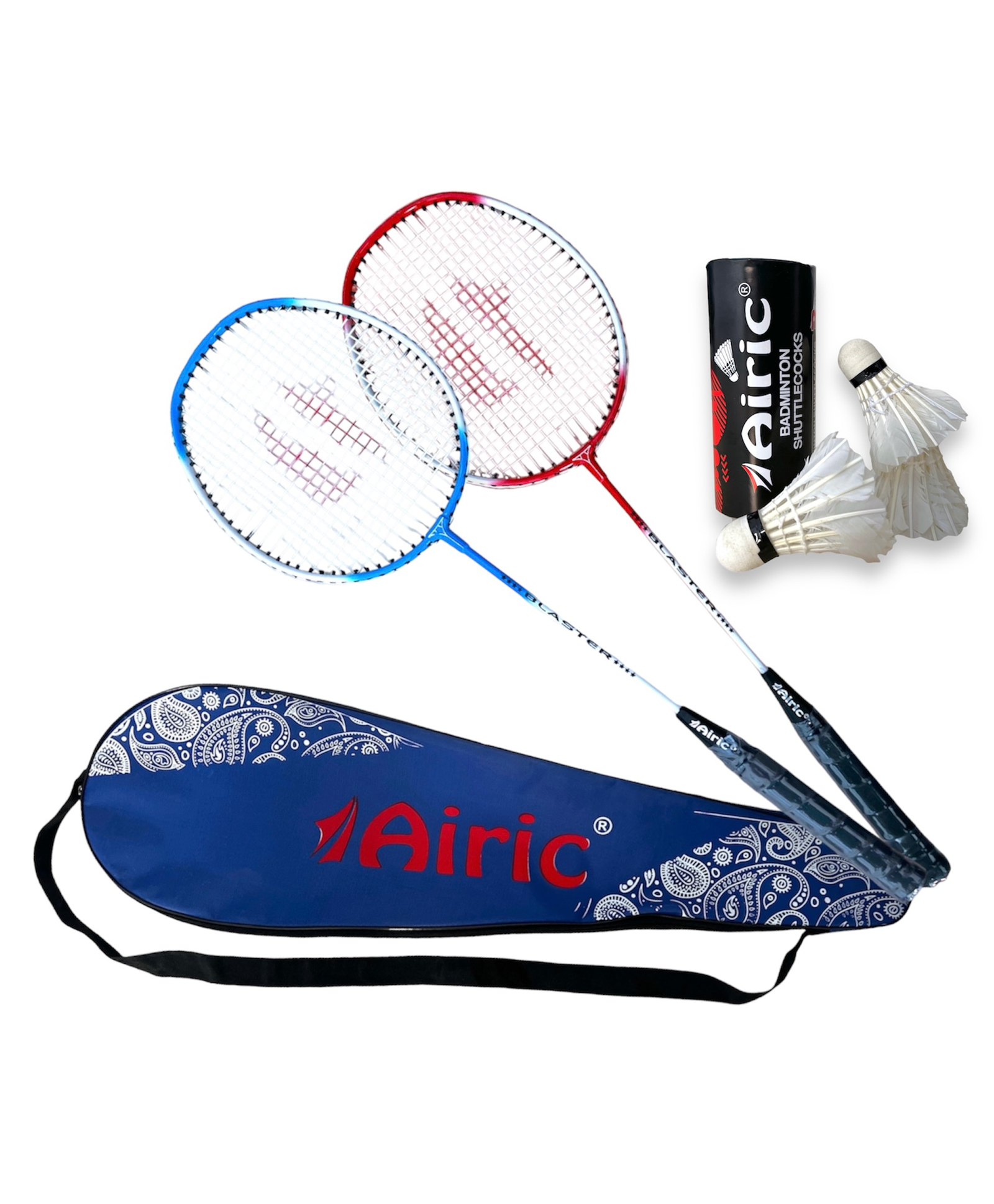 airic Isometric Blaster Staunch with 3 Feather Shuttles and Cover Badminton Kit-picture-23