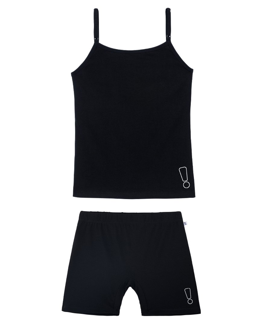 Plan B Cotton Elastane Sleeveless Solid Camisole With Shorts - Black-image-22