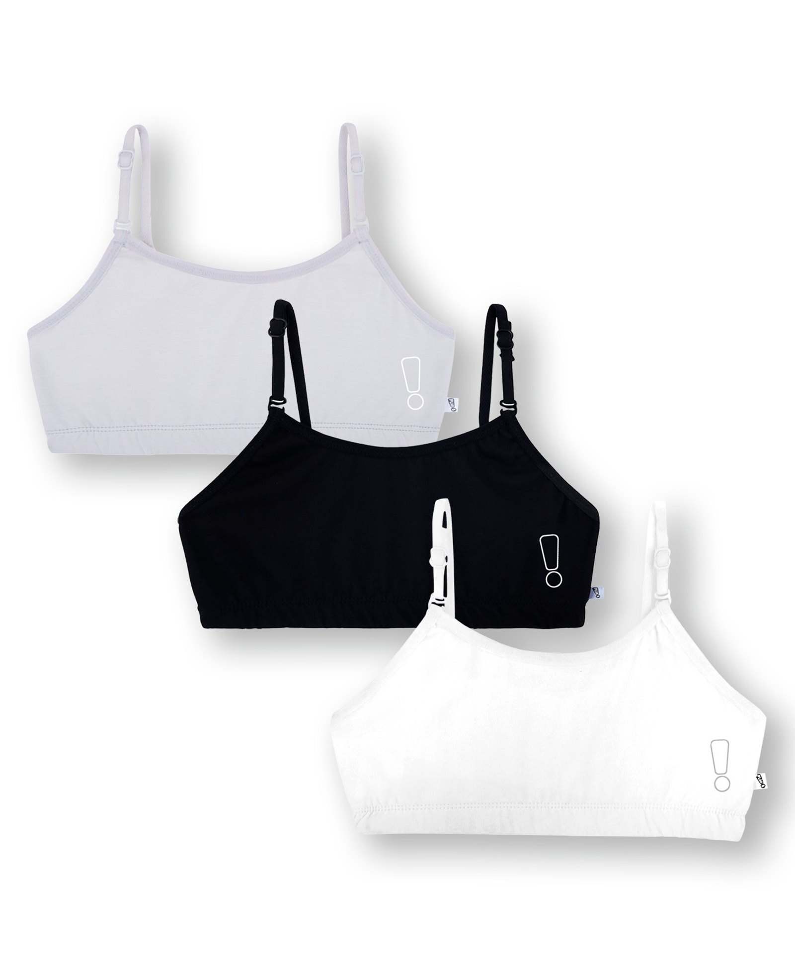Plan B Cotton Elastane Pack of 3 Sleeveless Solid Training Bras - Black White & Grey-picture-10