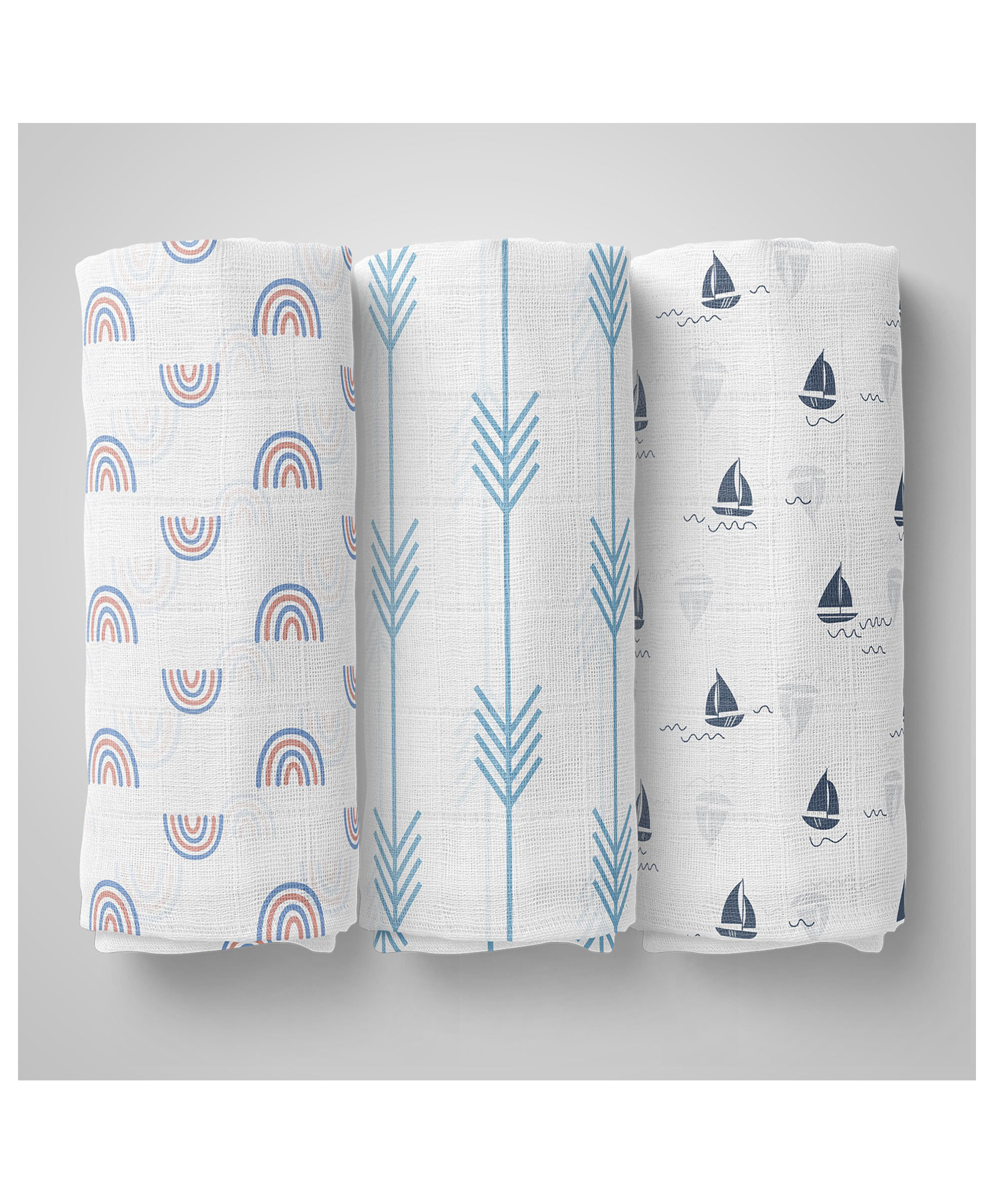 1ST STEP 100% Cotton Muslin Baby Swaddle Set, Pack of 3-picture-37