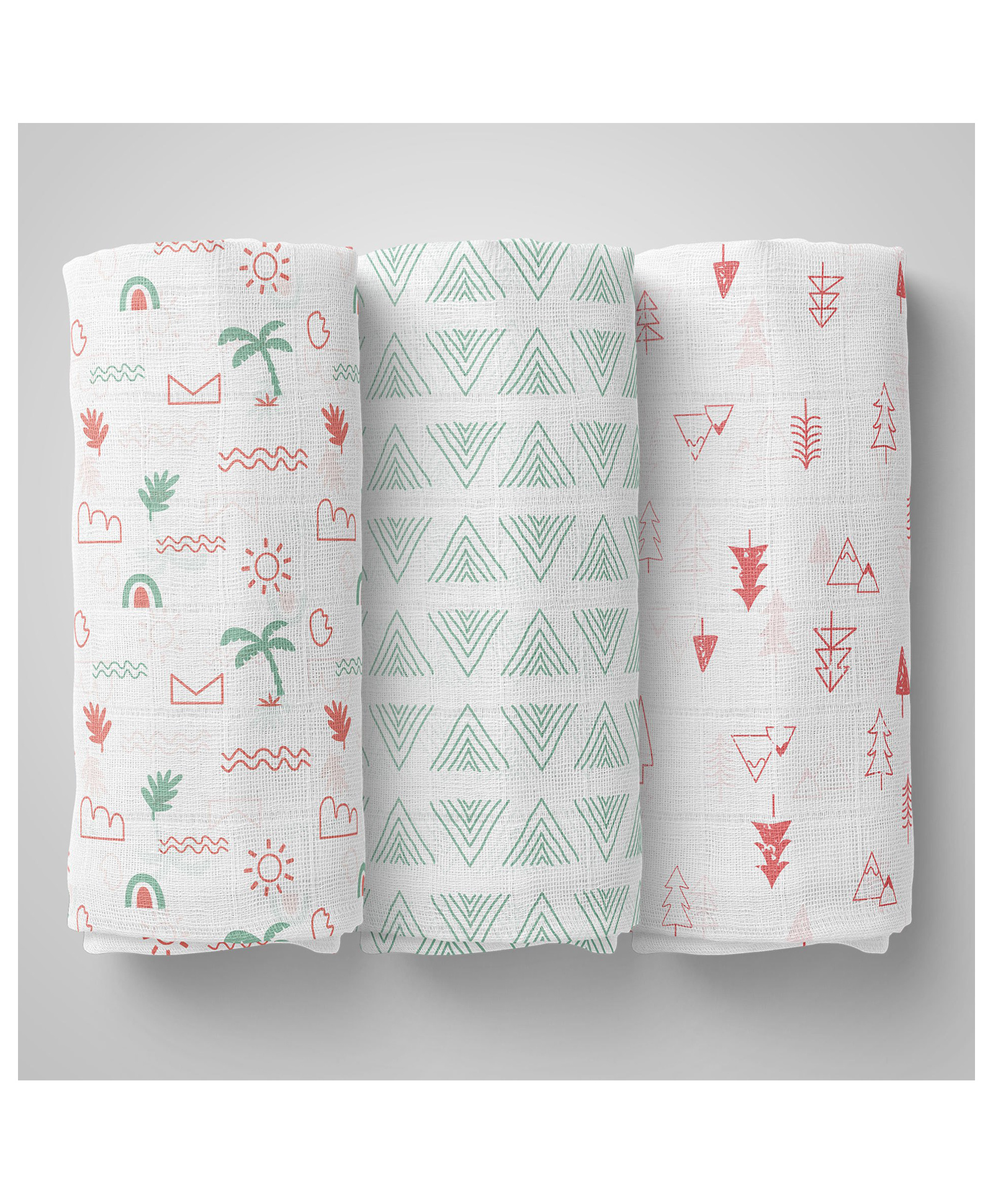 1ST STEP 100% Cotton Muslin Baby Swaddle Set, Pack of 3-image-44