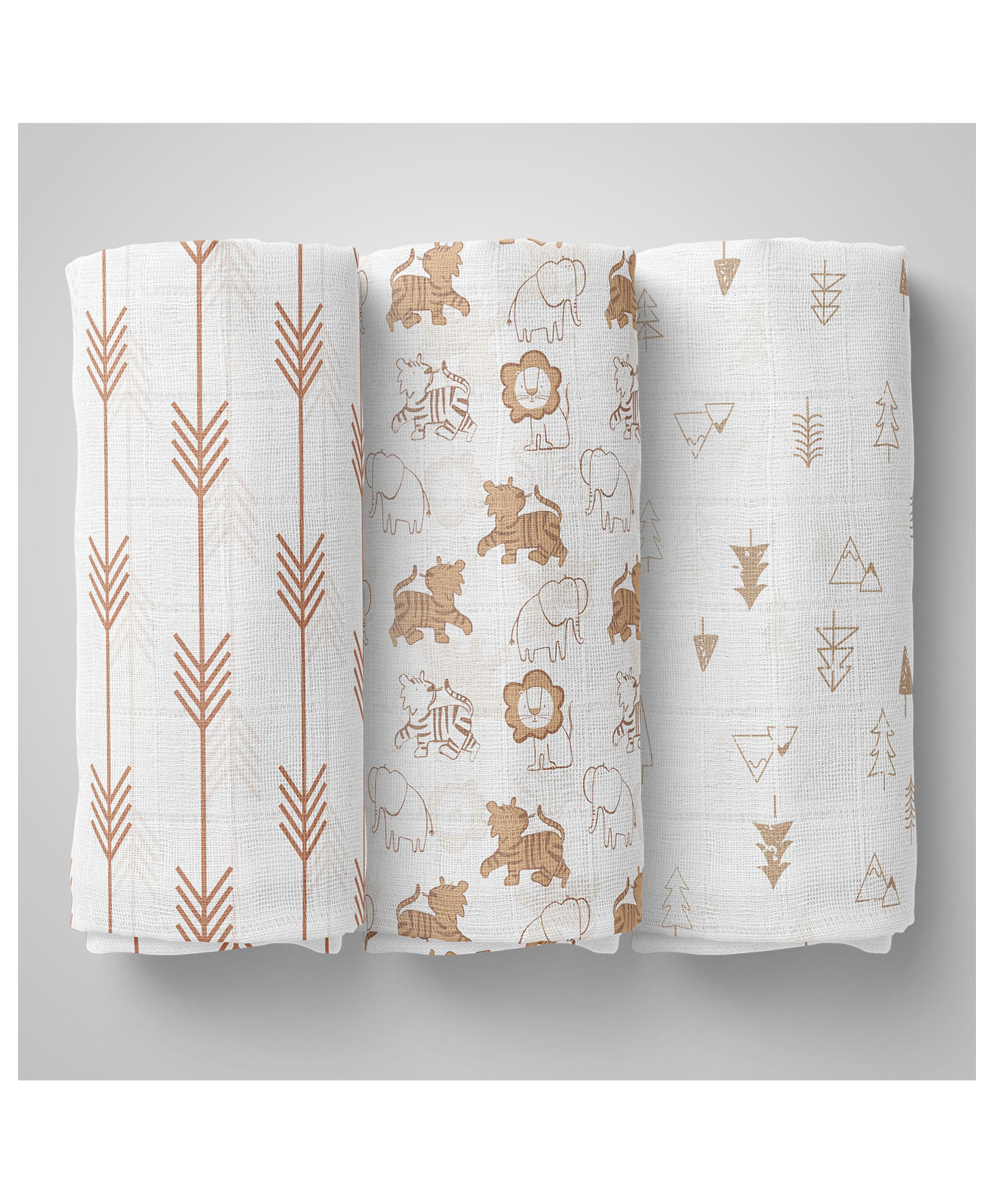 1ST STEP 100% Cotton Muslin Baby Swaddle Set, Pack of 3-picture-22