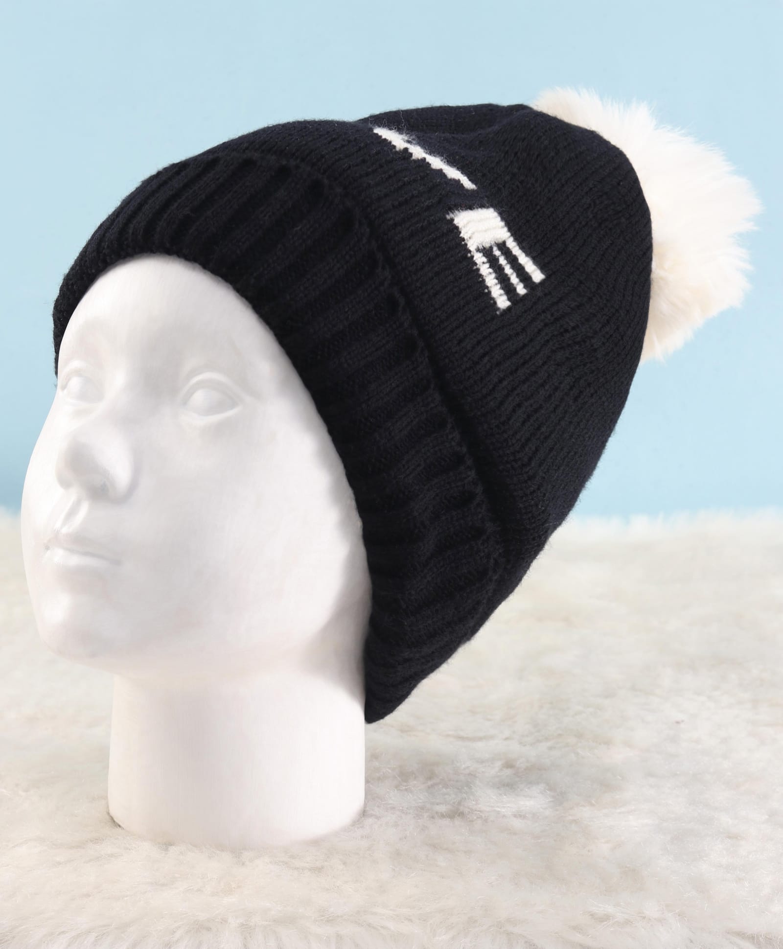 Pine Kids Knit Winter Cap Text Embroidery Black - Diameter 15.05 cm-picture-26