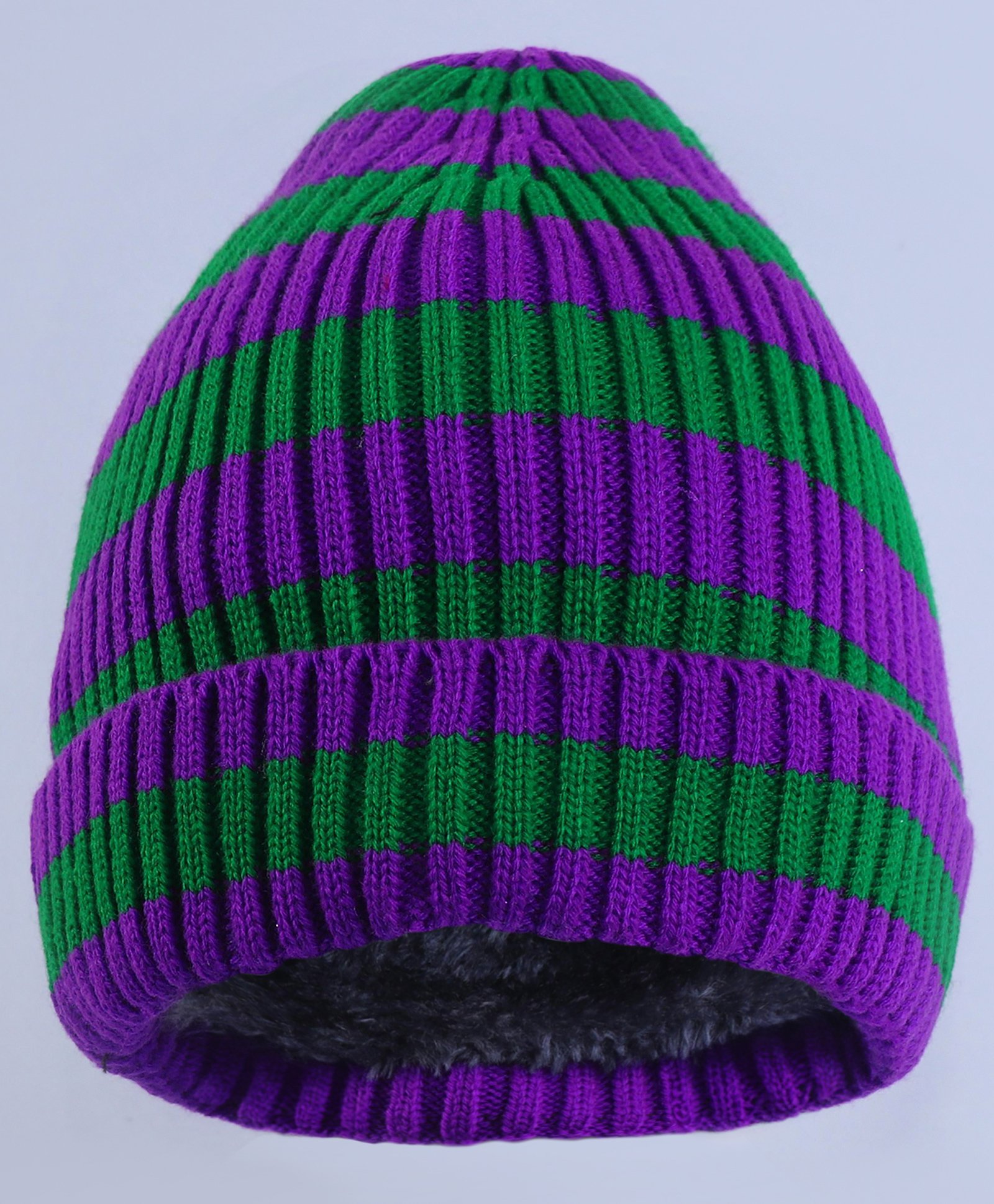 Pine Kids Winter Cap with Cable Knit Design - Purple & Green-picture-20