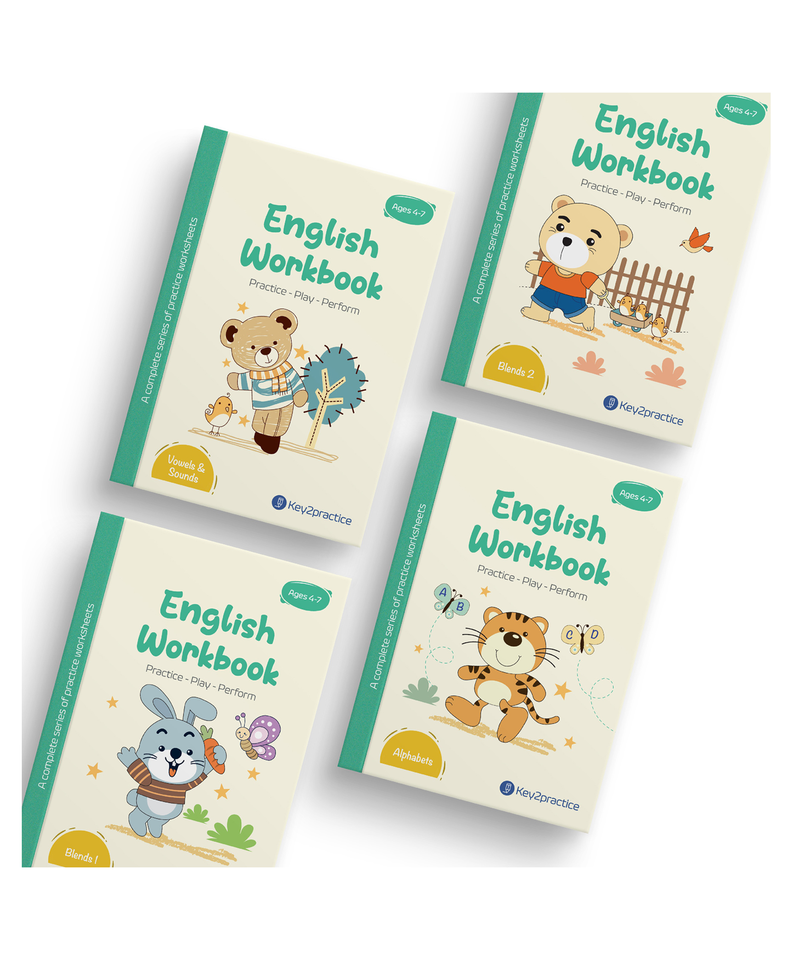 oswal publishers Key2Practice Pre-Primary English Grammar Activity Workbook - Pack of 4 Books For Ages 4-7 Years : 258 Worksheets, Combo of (Alphabets, Vowels and Sounds, Blends 1, Blends 2) - English-picture-16