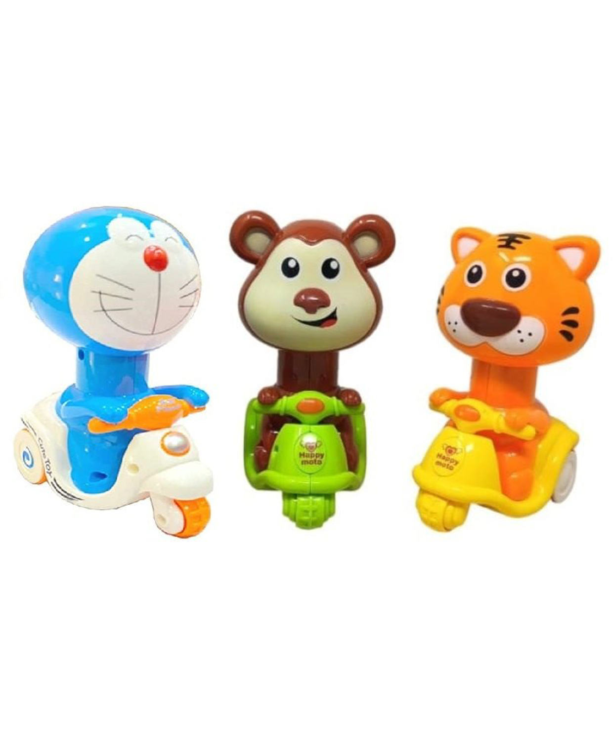 New Pinch Friction Powered Toys for Kids Cute Animal Pressure Powered Scooty Car Play Set Press The Head Scooter Press N Go Toy-image-7