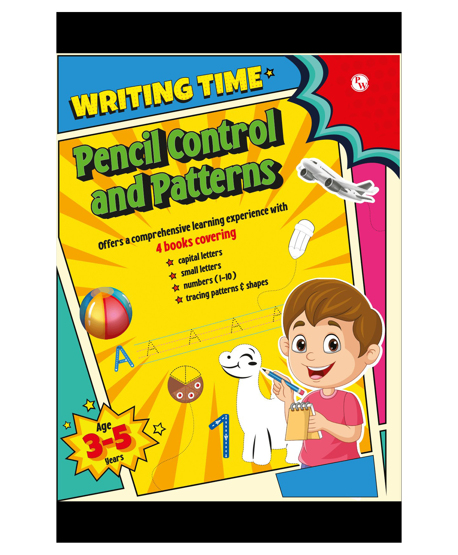 Kids Writing Time Pencil Control and Patterns Set of 4 Books l Capital Letters, Small Letters, Numbers, Patterns and Shapes Children Ages 1, 2, 3, 4, 5 Years-image-16
