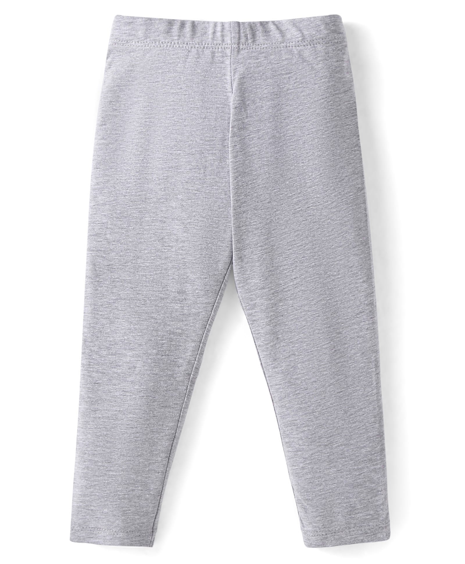 Babyhug Cotton Lycra Knit Full Length Solid Color Leggings with Stretch - Grey-image-29