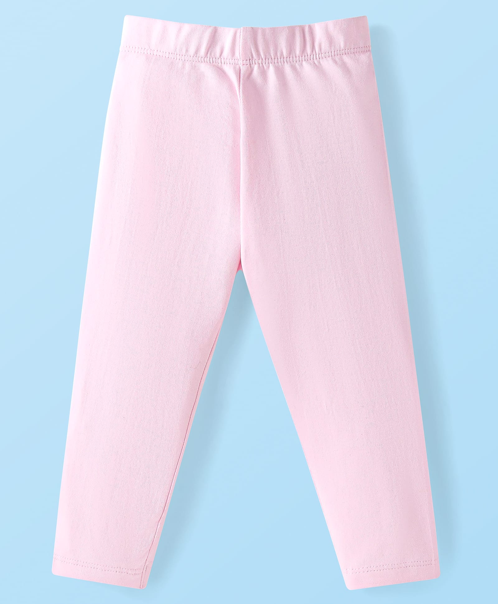 Babyhug Cotton Lycra Knit Full Length Solid Color Leggings with Stretch - Pink-image-30