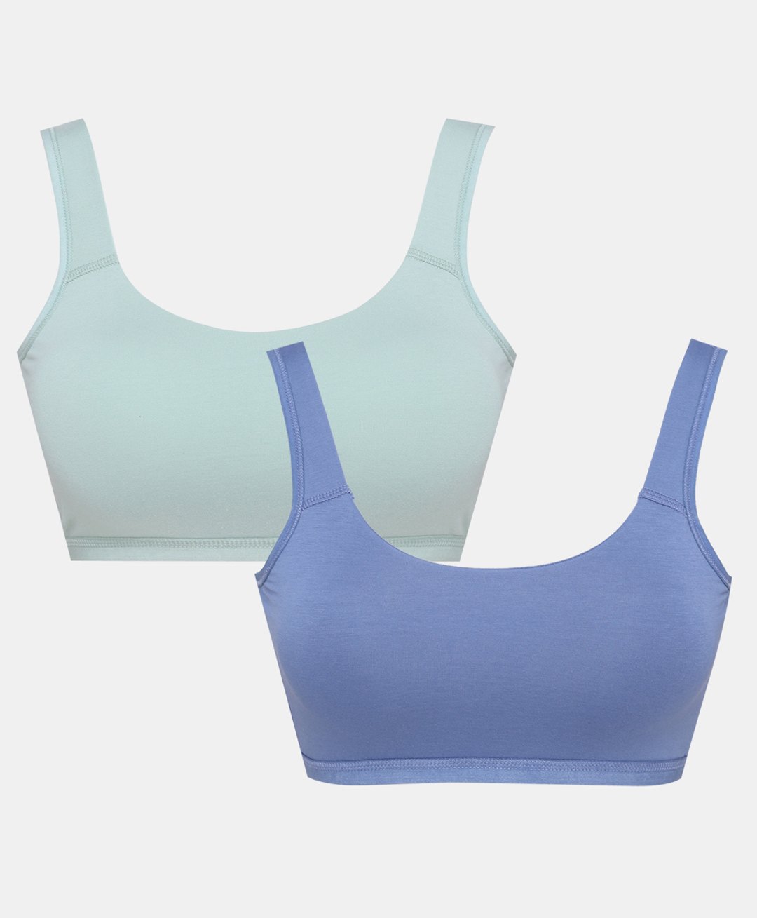 SillySally Pack Of 2 Sleeveless Solid Padded Bras - Blue & Green-picture-26