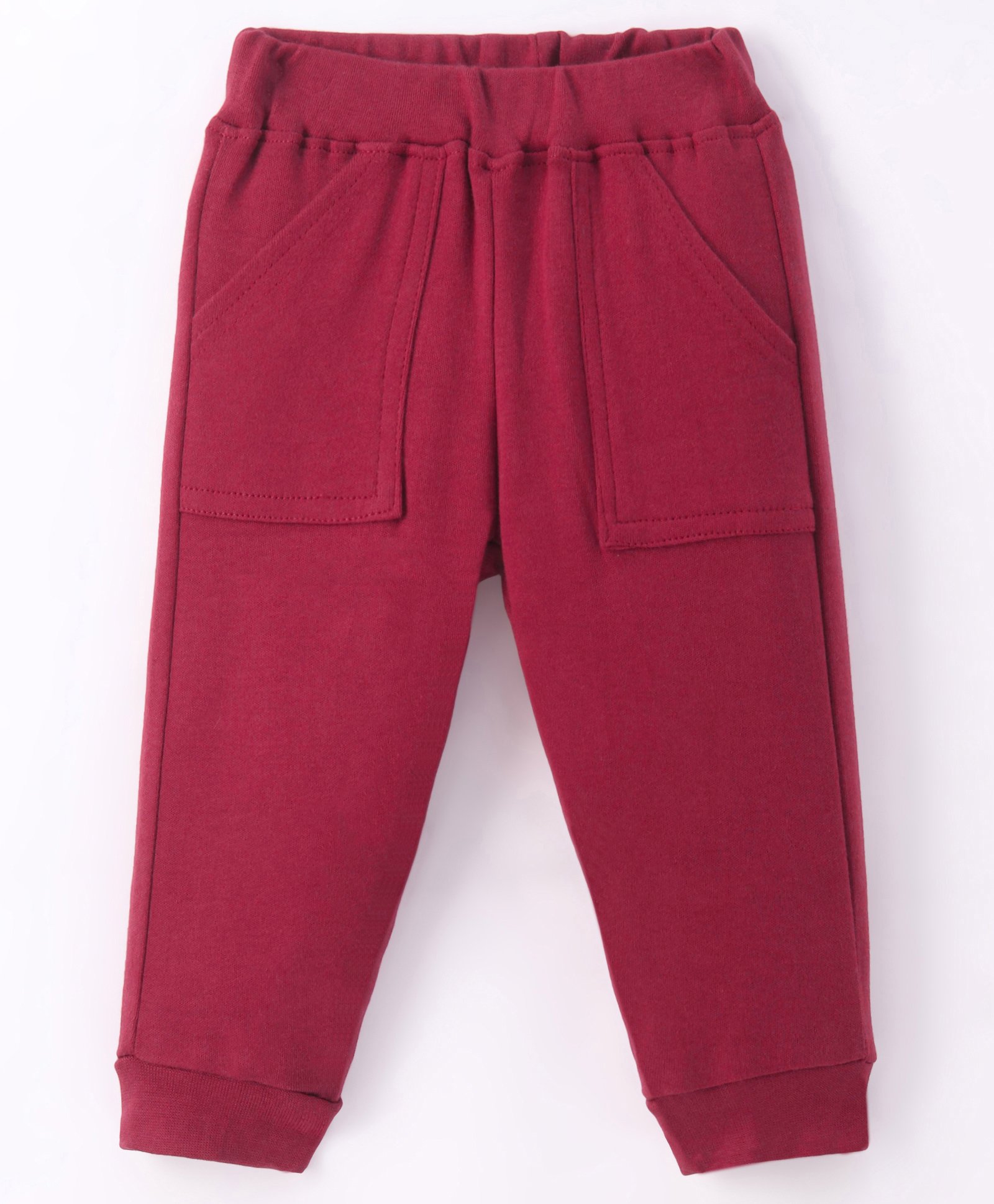 Zero Male Interlock Knit Full Length Solid Color Lounge Pant - Maroon-picture-35
