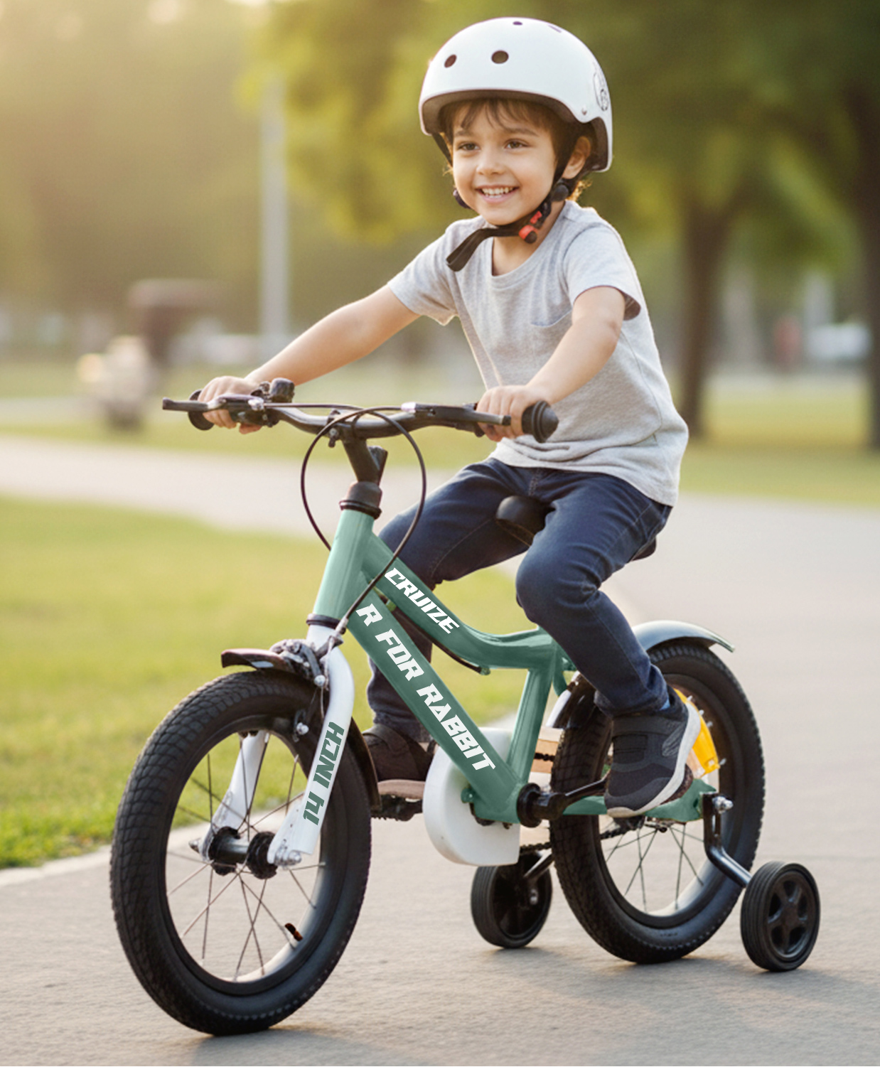 R for Rabbit Cruize Bicycle with Training Wheels - Olive Green