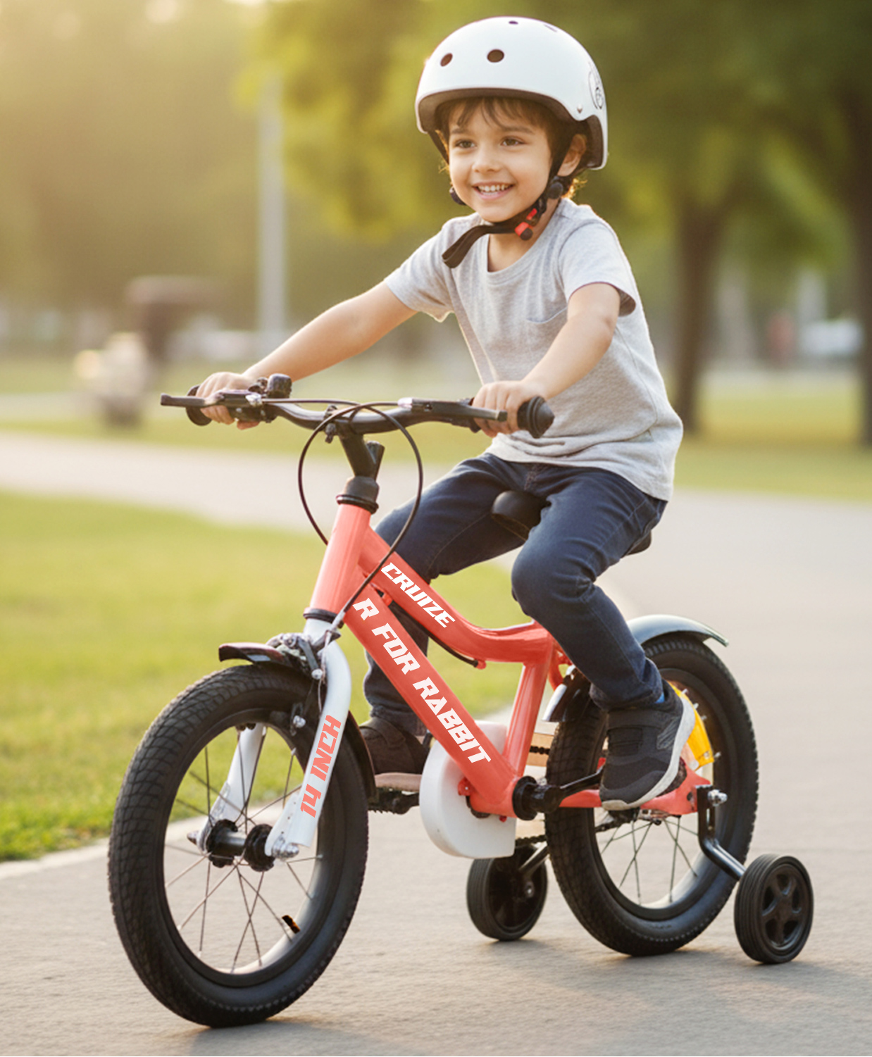 R for Rabbit Cruize Bicycle with Training Wheels - Peach