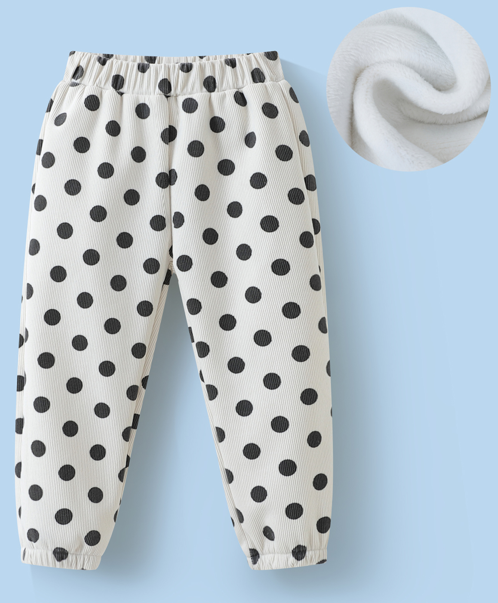 Kookie Kids Full Length Lounge Pants with Polka Dots - White-image-41