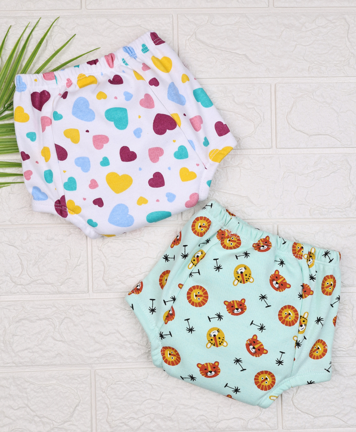 mom's home Mom's  Home Cotton Unisex Baby Padded Underwear -Lion & Heart- (12-24M) Pack Of 2-picture-14