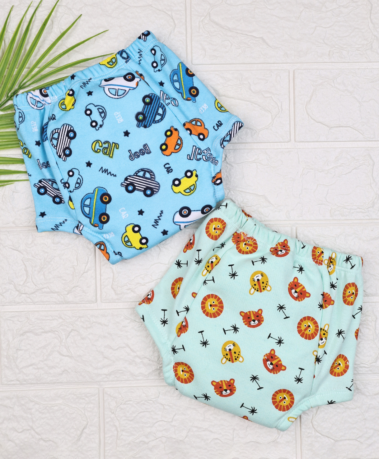 Mom's Home Cotton Unisex Baby Padded Underwear -Lion & Car- (2-3Y) Pack Of 2-picture-18