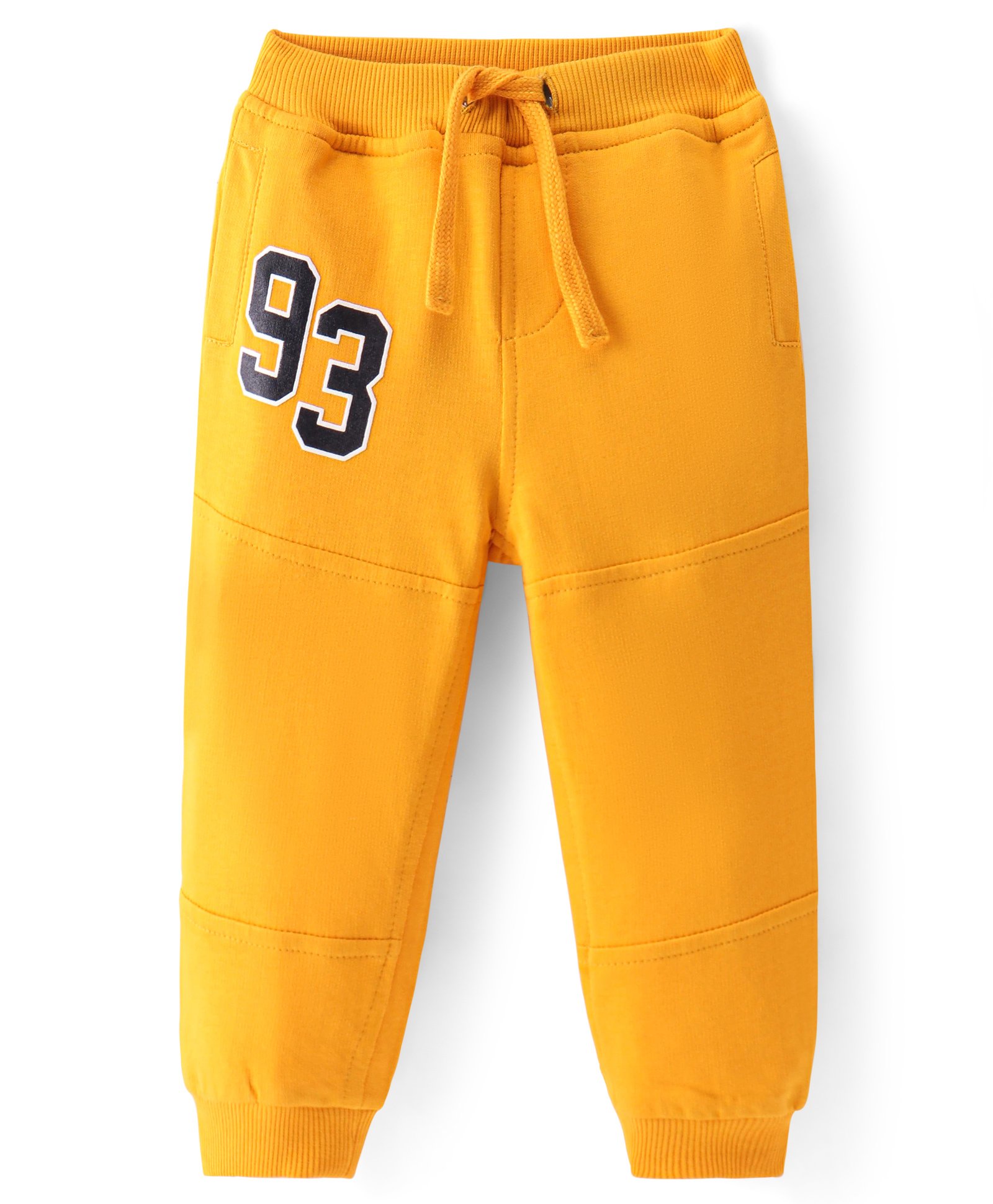 Babyhug Cotton Knit Full Length Lounge Pants With Number Print - Yellow-picture-21