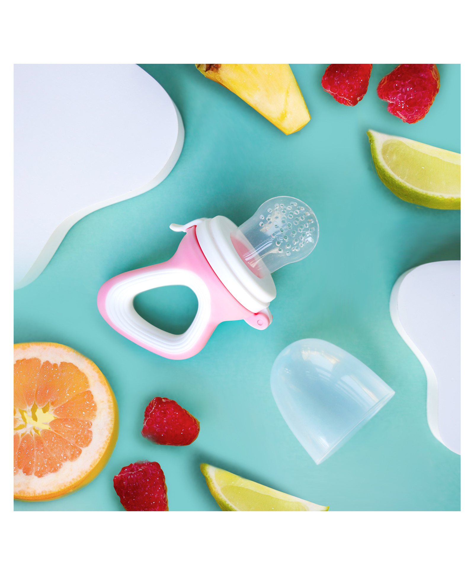 Kicks & Crawl -Pink and White Fruit Nibbler - Pink/White-image-1
